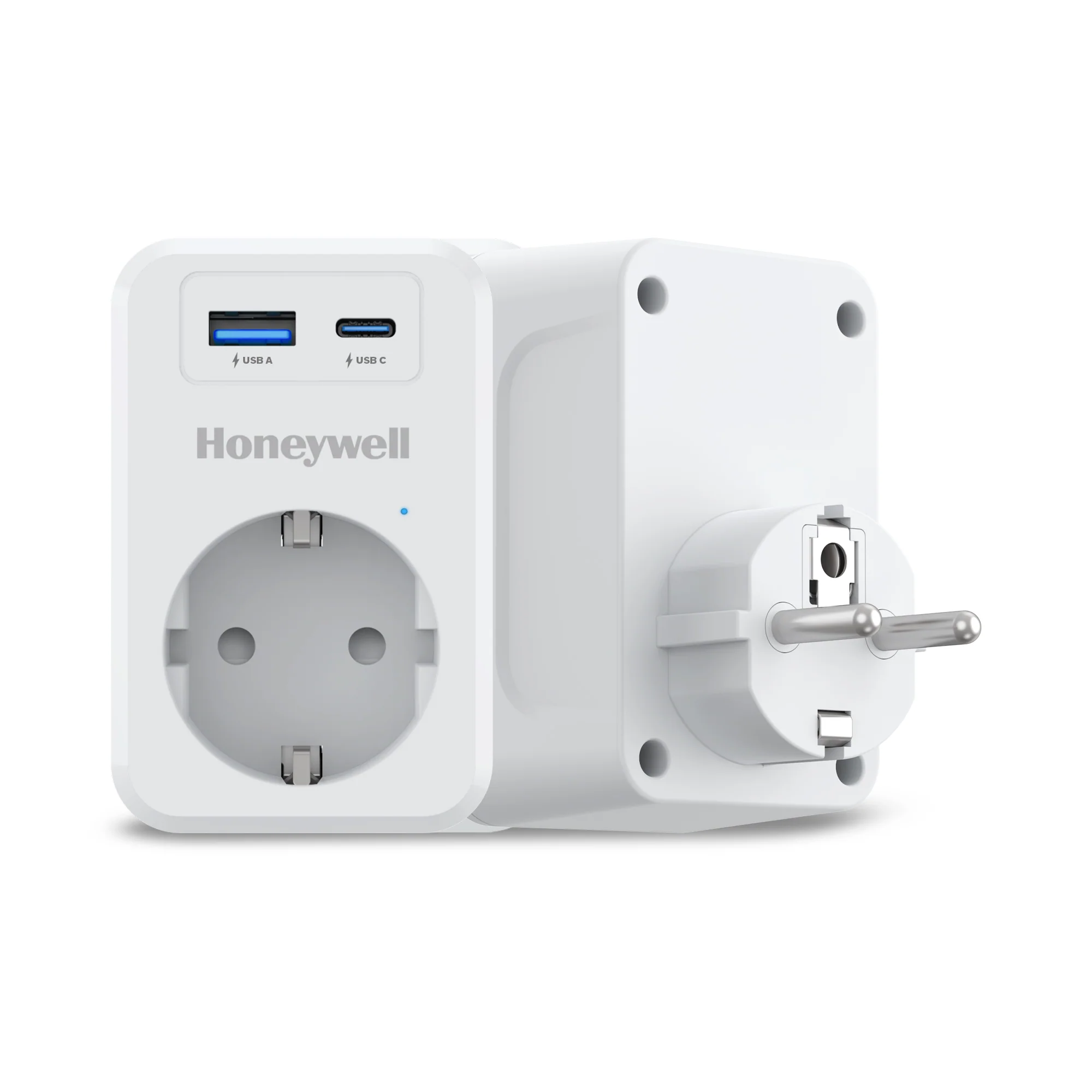 1 Outlet Surge Cube with 1xType C with PD & 1xUSB - White
