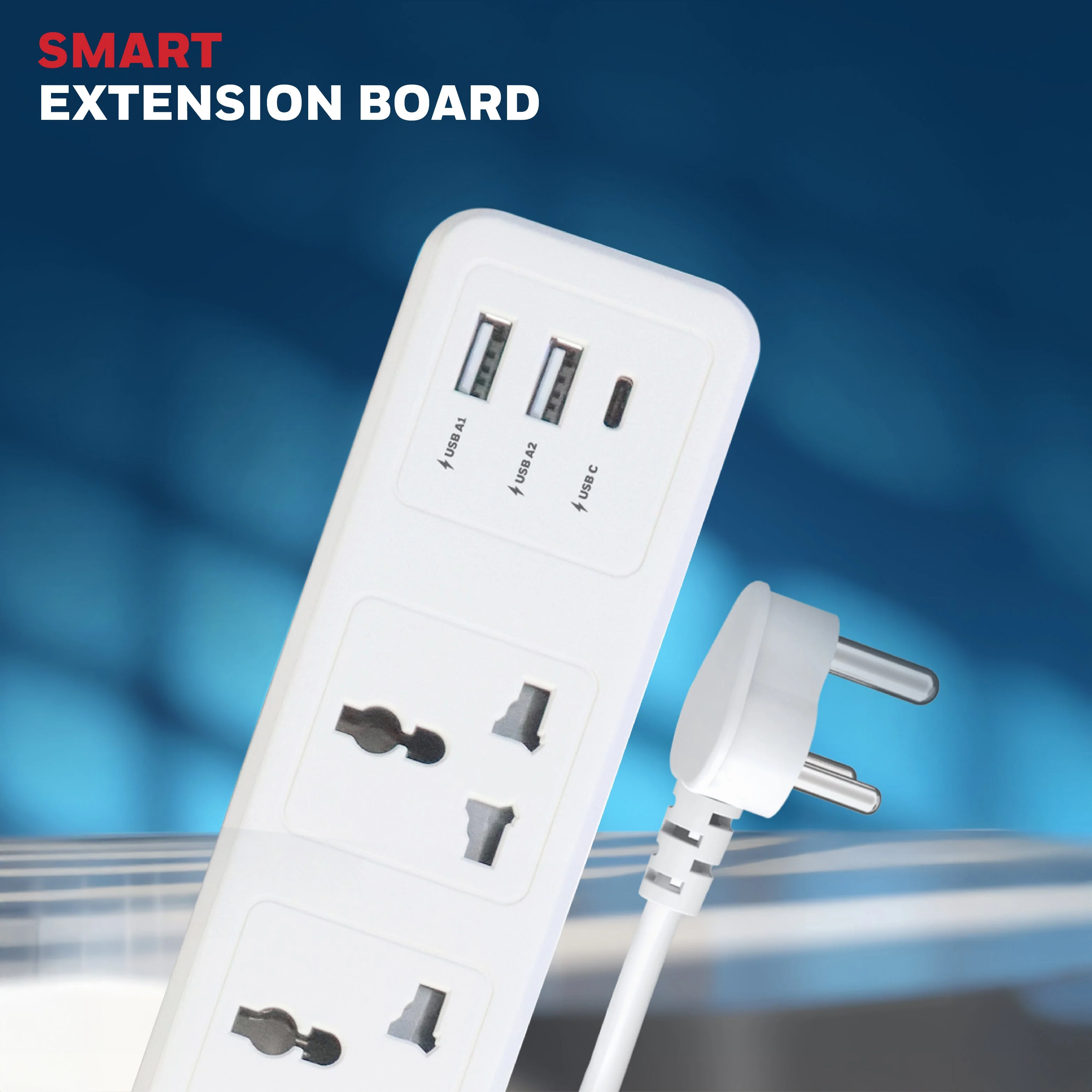 4 OUTLET EXTENSION BOARD WITH 1 TYPE C & 2 USB - Image 3