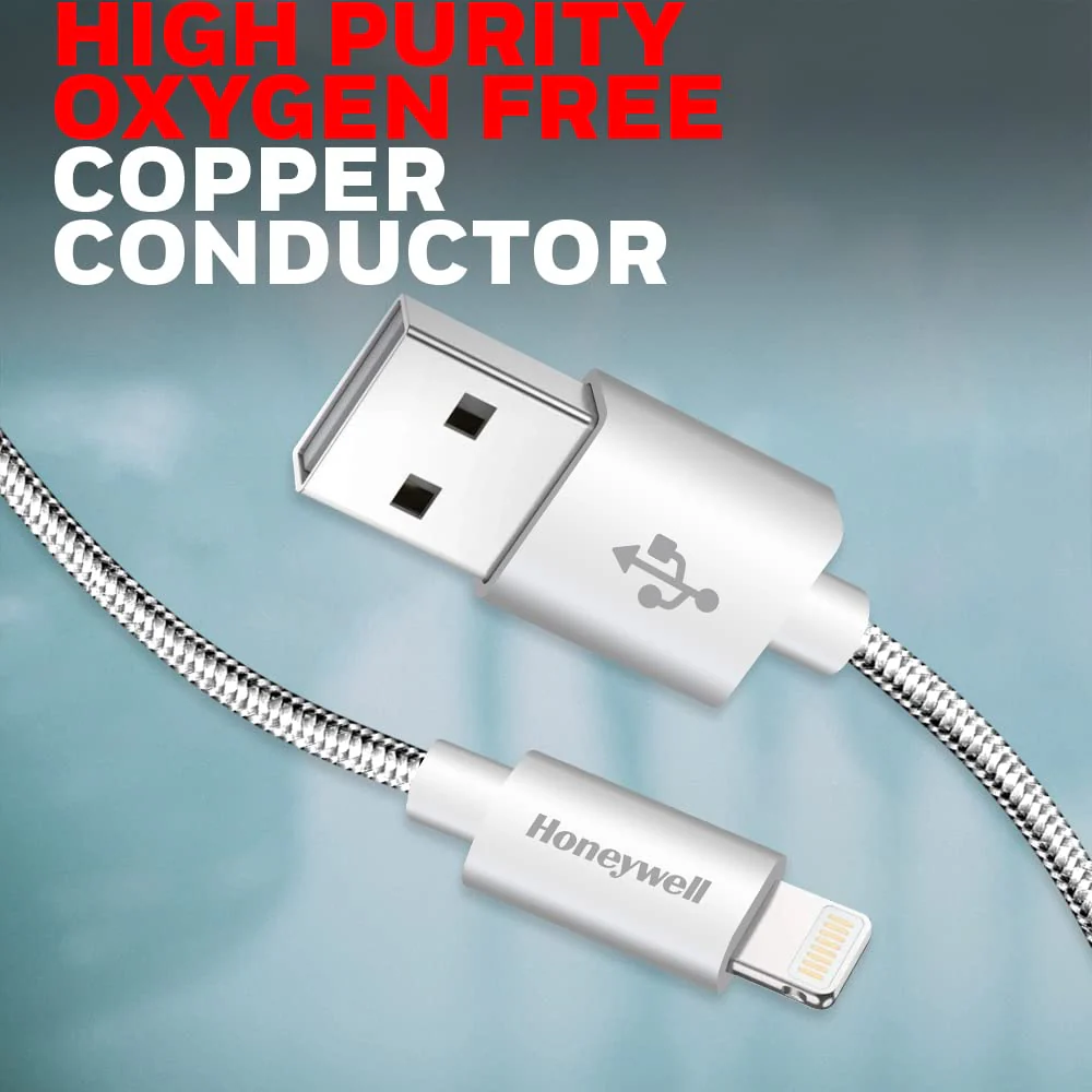Apple Lightning Sync & Charge Cable 1.2 Mtr (Braided) - Silver - Image 4