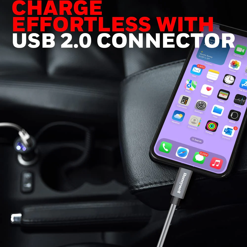 Apple Lightning Sync & Charge Cable 1.2 Mtr (Braided) - Grey - Image 3