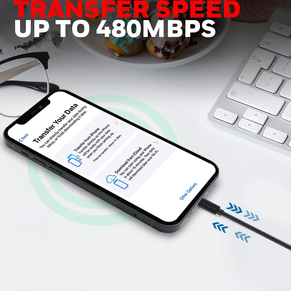 Apple Lightning Sync & Charge Cable 1.2Mtr (Non-Braided) - Black - Image 3
