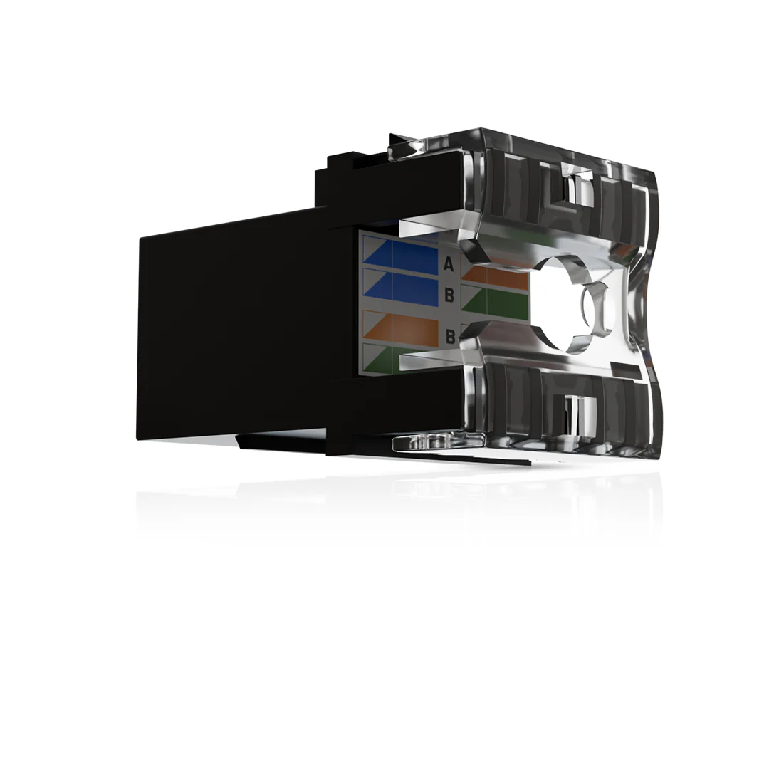 Cat6 UTP Keystone Jack Shuttered BLACK - Image 4