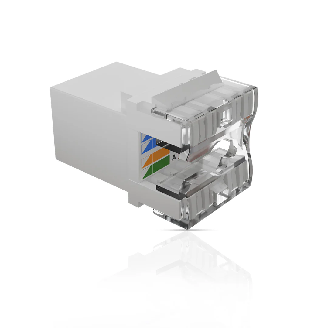 Cat6 UTP Keystone Jack Shuttered WHITE - Image 4