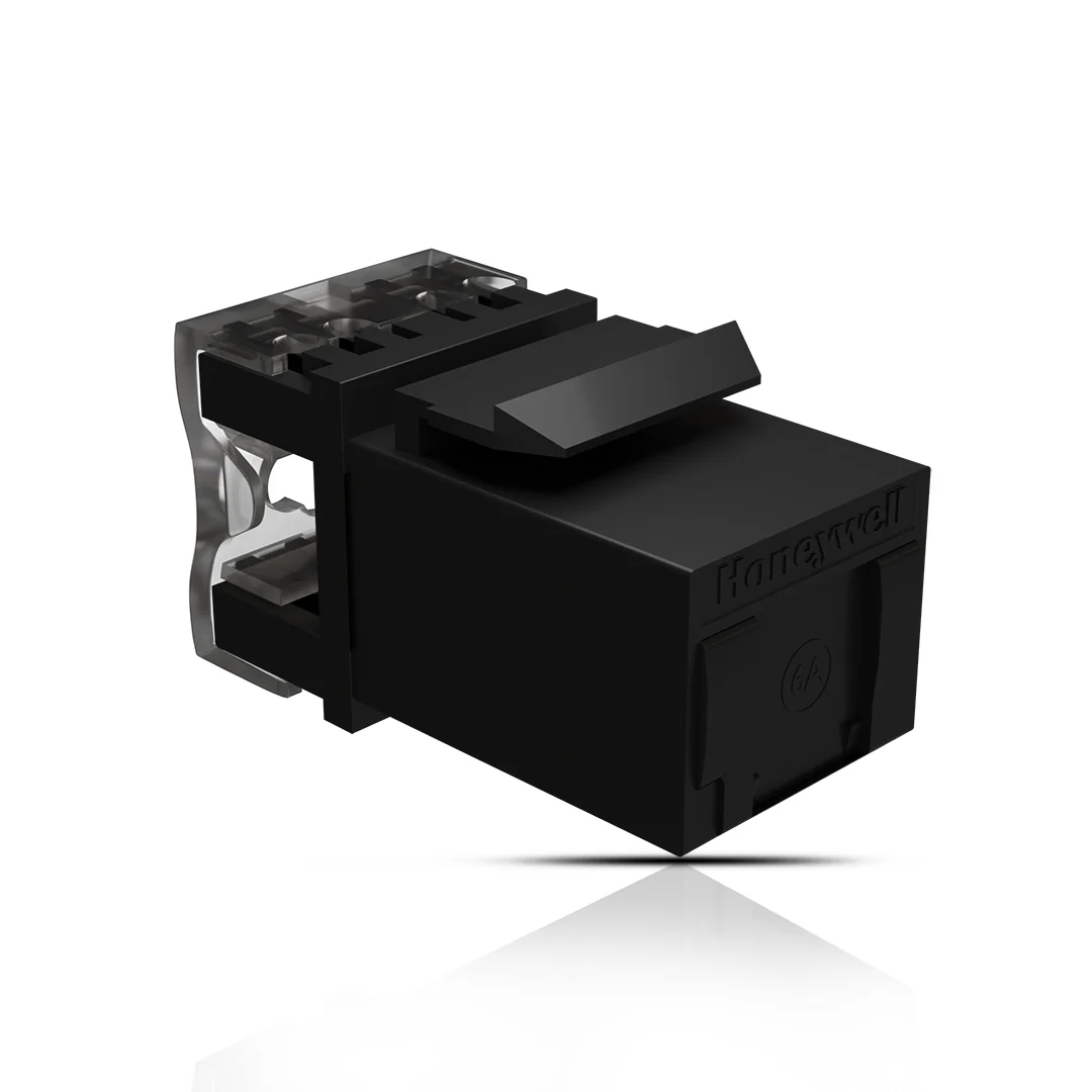 Cat6A UTP Keystone Jack Shuttered BLACK