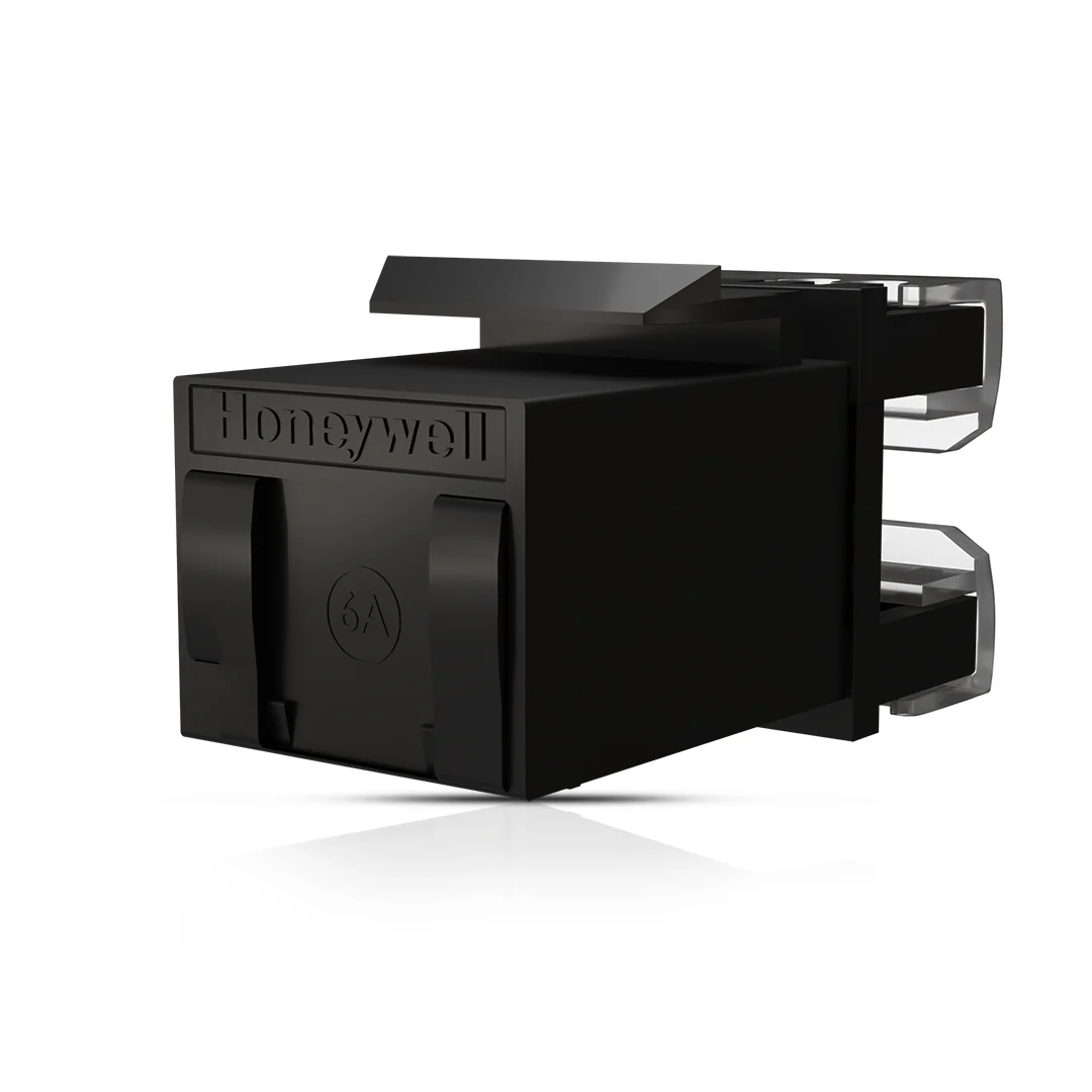 Cat6A UTP Keystone Jack Shuttered BLACK - Image 2