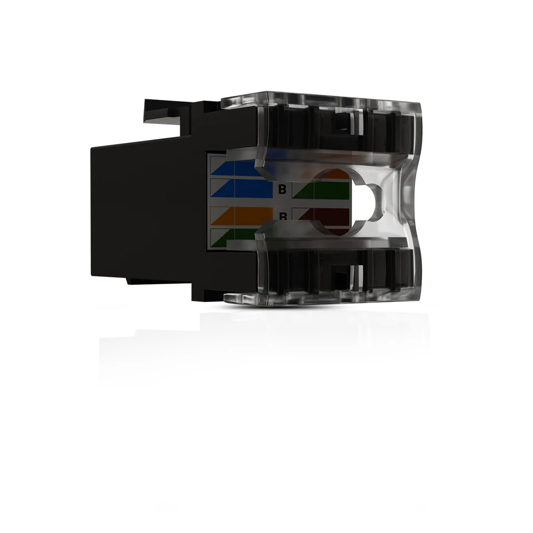 Cat6A UTP Keystone Jack Shuttered BLACK - Image 4