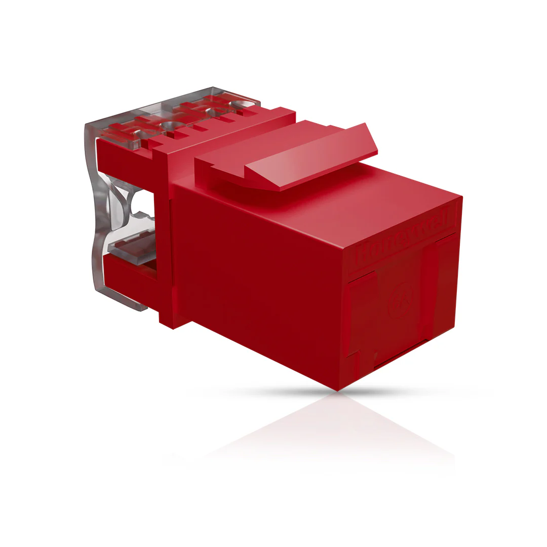 Cat6A UTP Keystone Jack Shuttered RED - Image 5