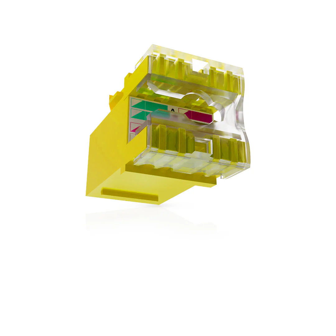 Cat6A UTP Keystone Jack Shuttered YELLOW - Image 3