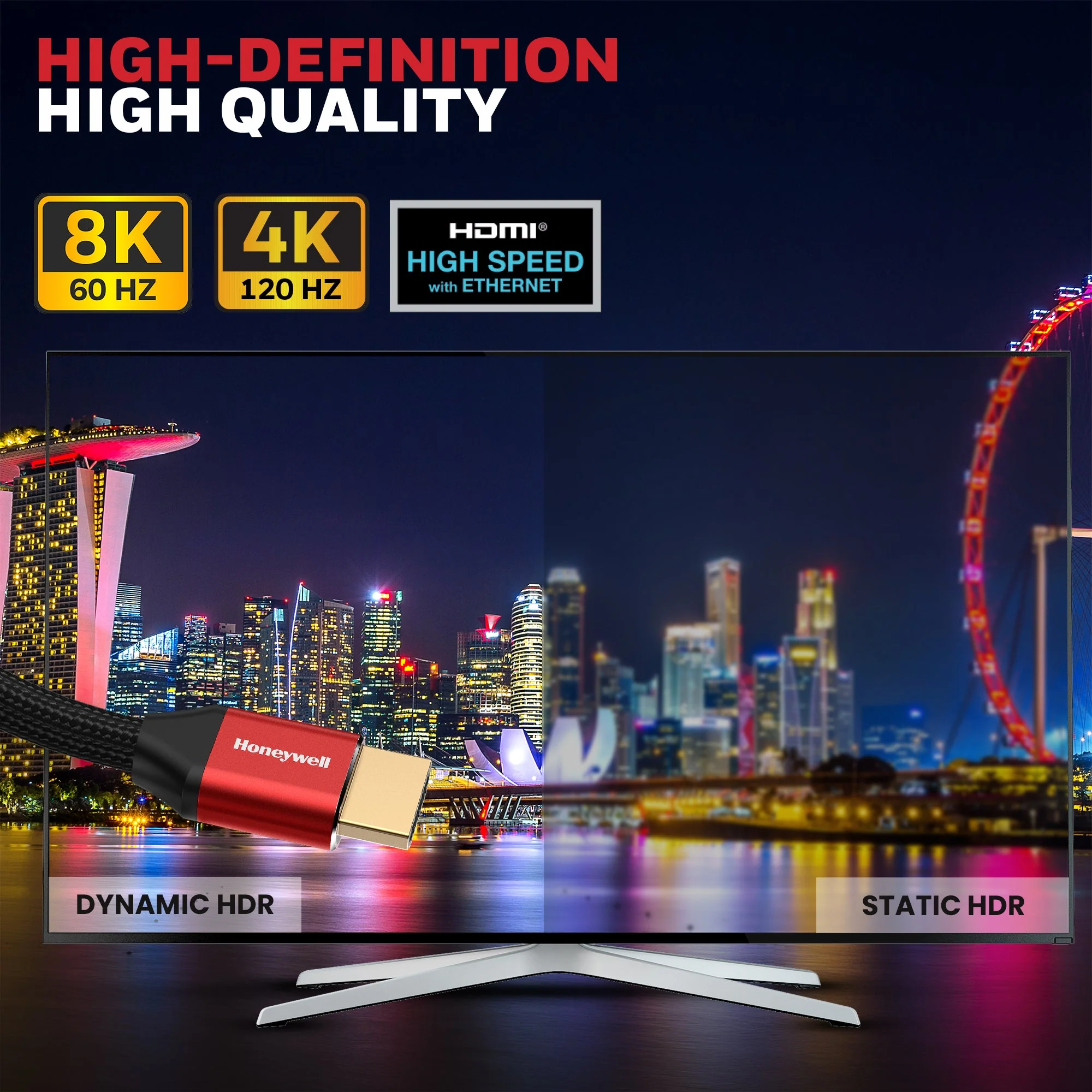 HDMI 3Mtr with Ethernet - 2.1 Compliant - Image 6