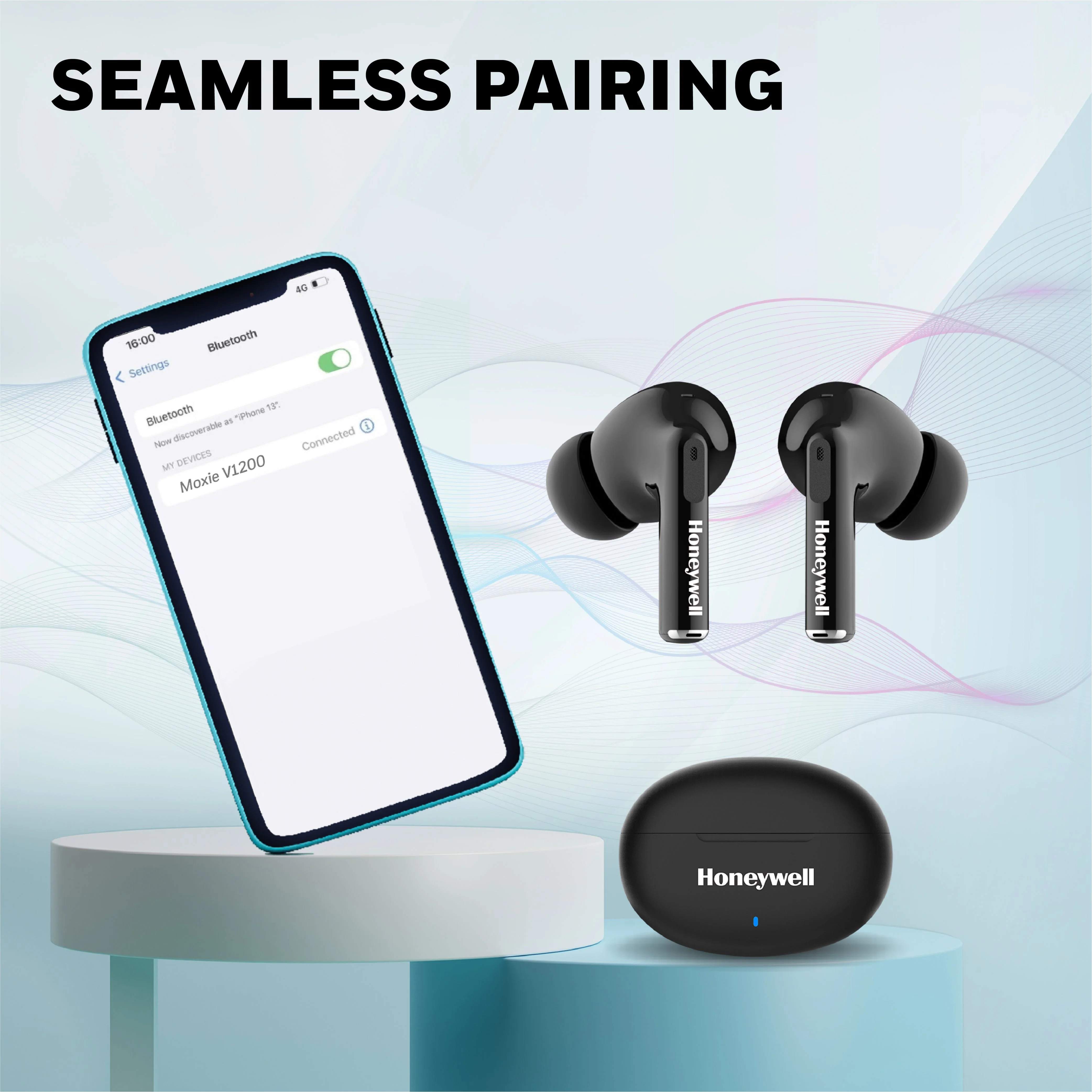 Moxie V1200 Truly Wireless Earbuds-Black - Image 4