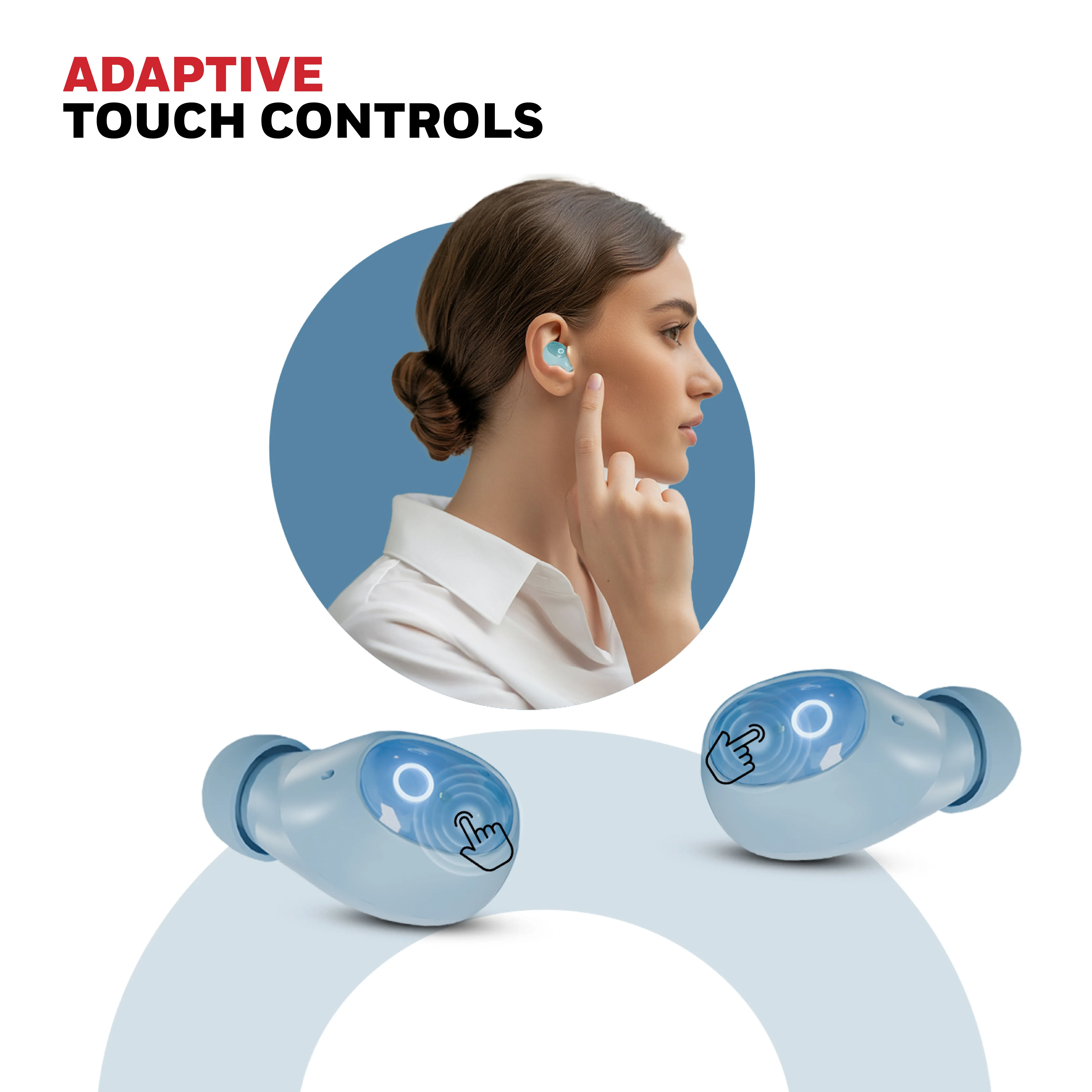 Moxie V1500 Truly wireless ENC earbuds – Blue - Image 2
