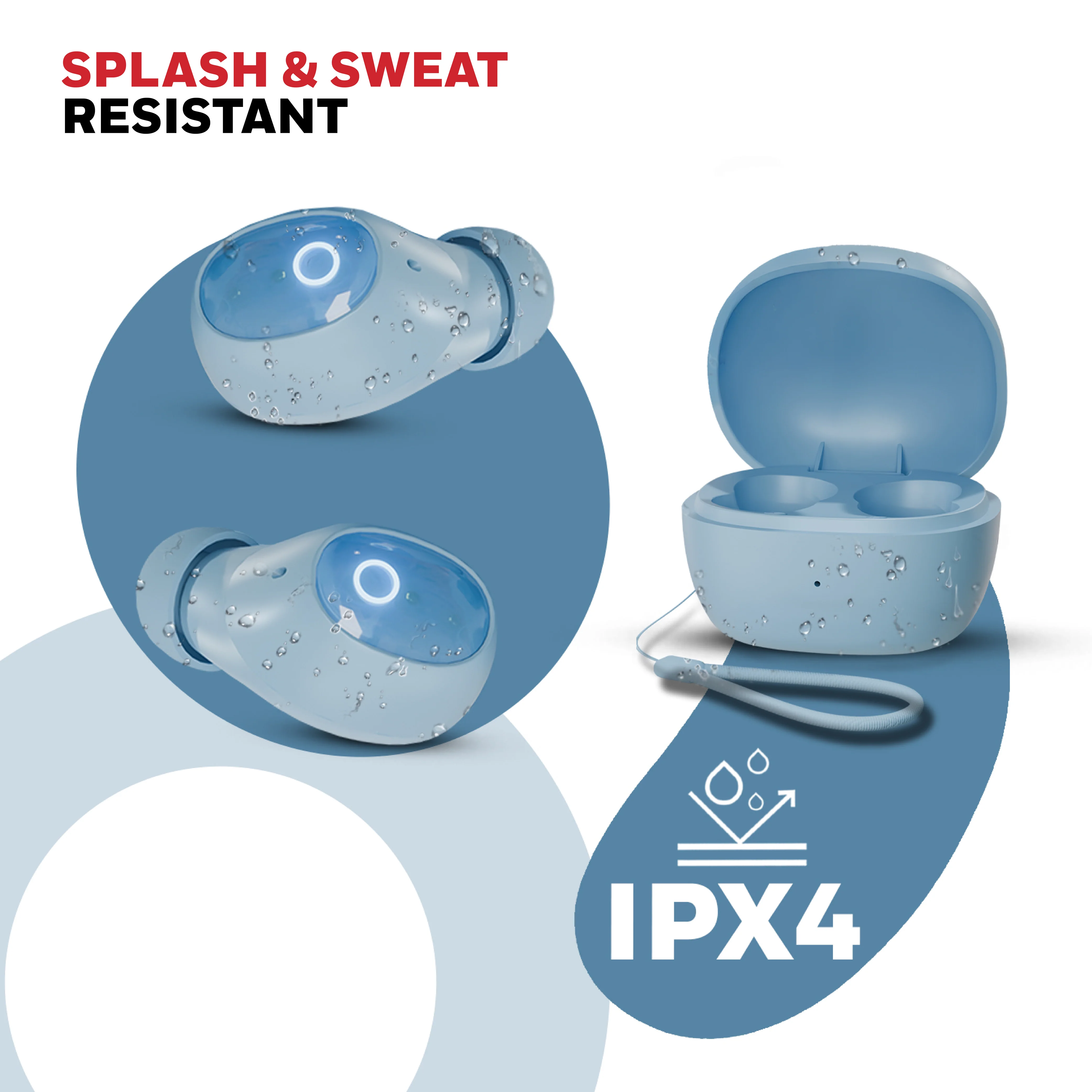 Moxie V1500 Truly wireless ENC earbuds – Blue - Image 3