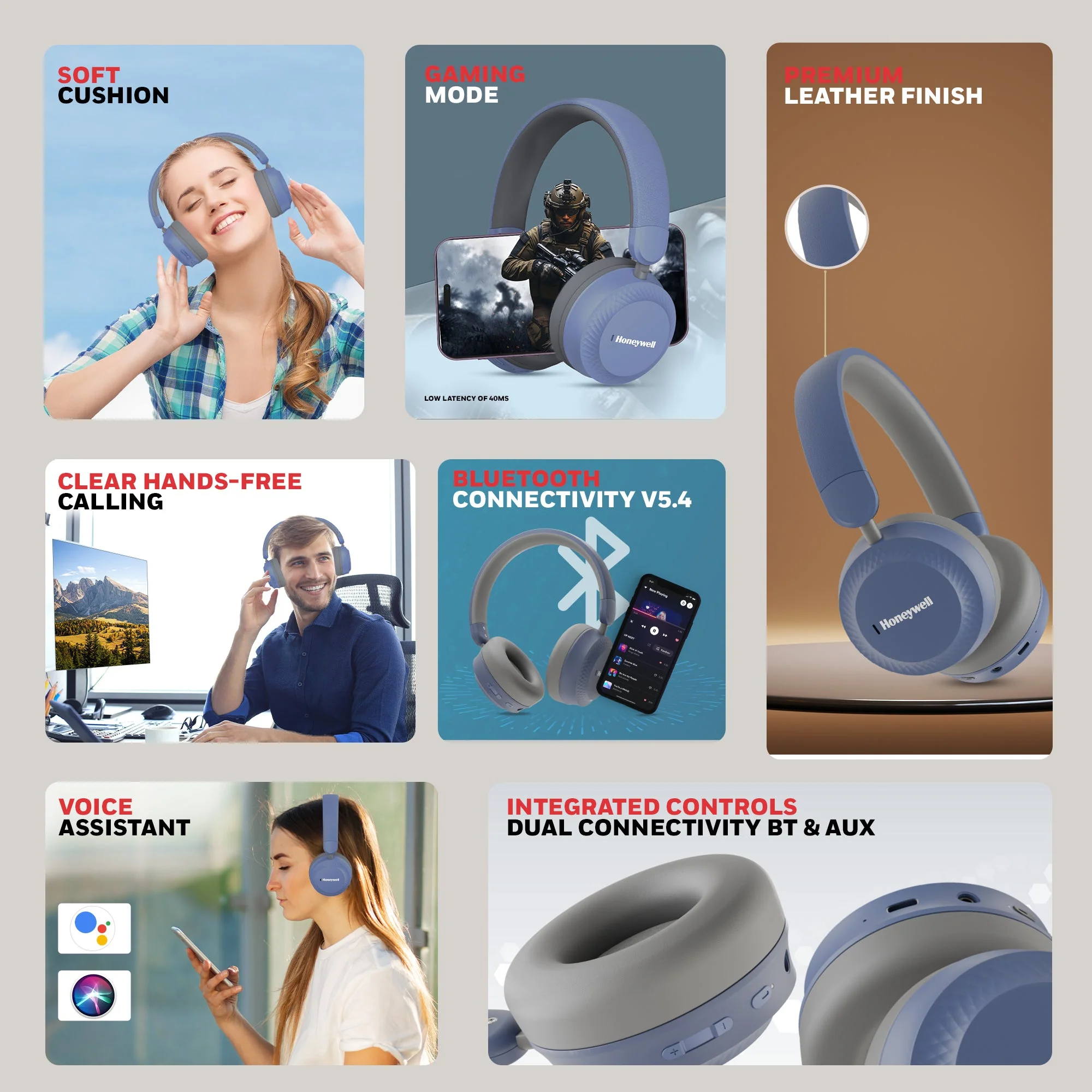 Moxie V20 Bluetooth Headphone-Blue - Image 2