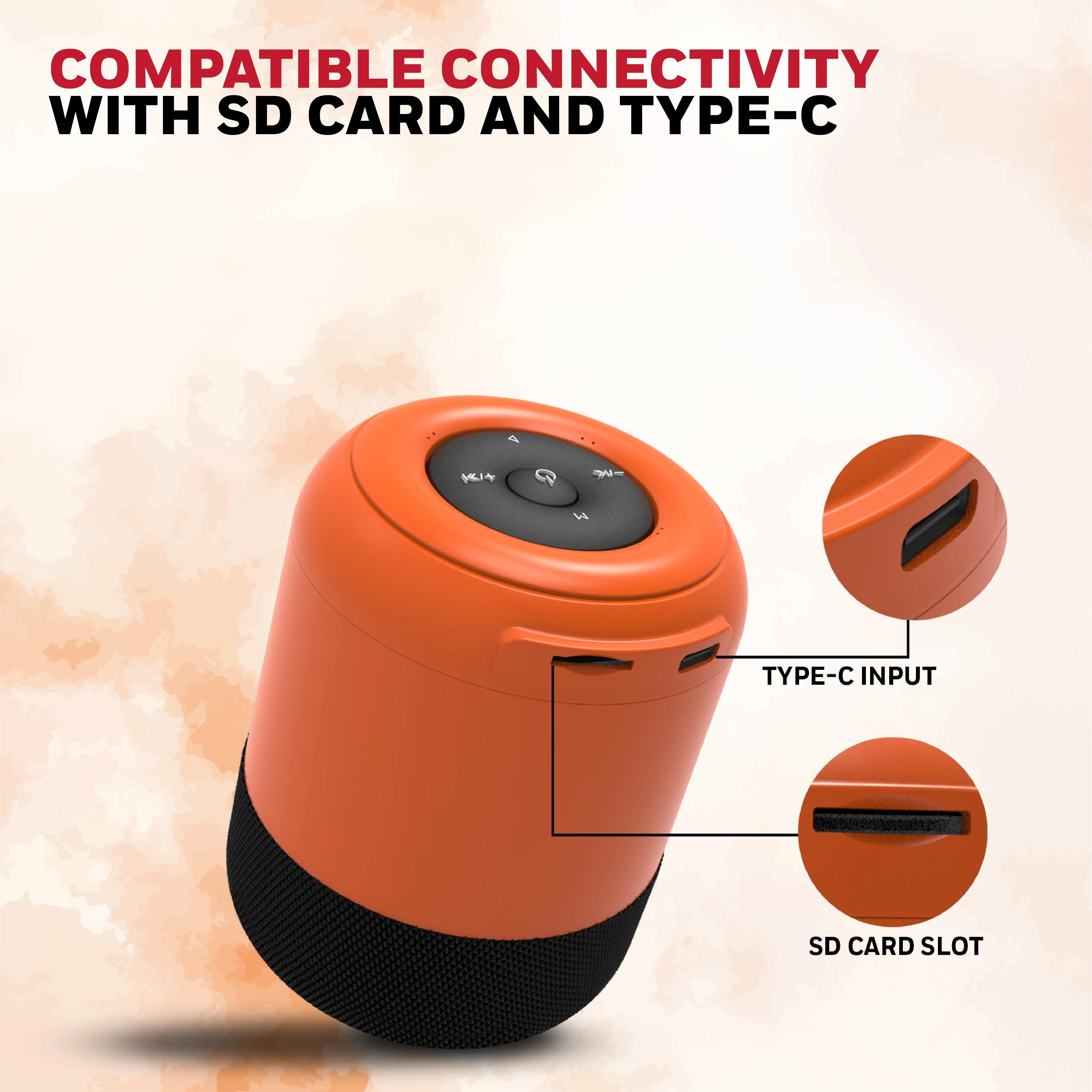 Moxie V200 Bluetooth Speaker - Orange - Image 9