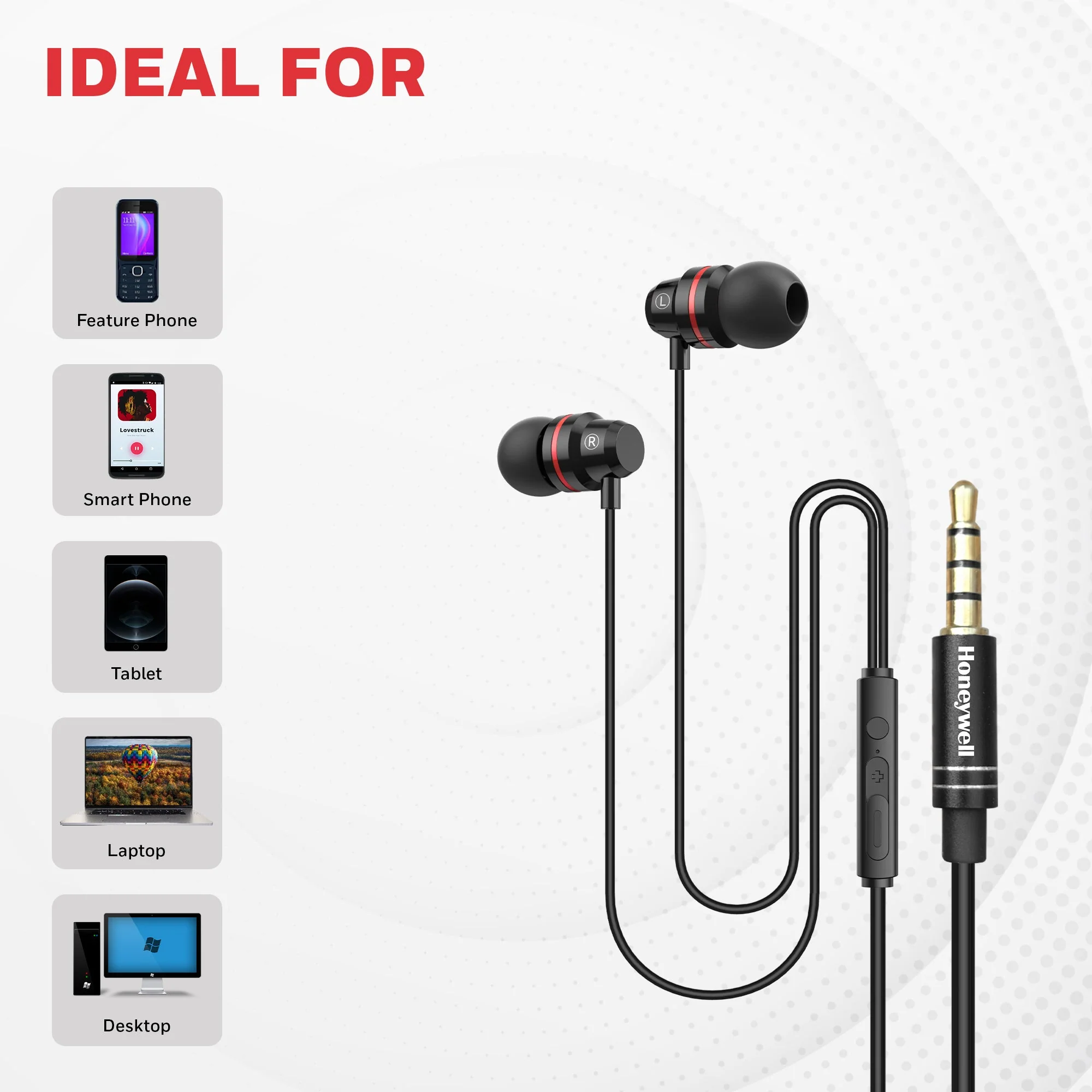 Moxie V50 Wired Earphone- Black - Image 6