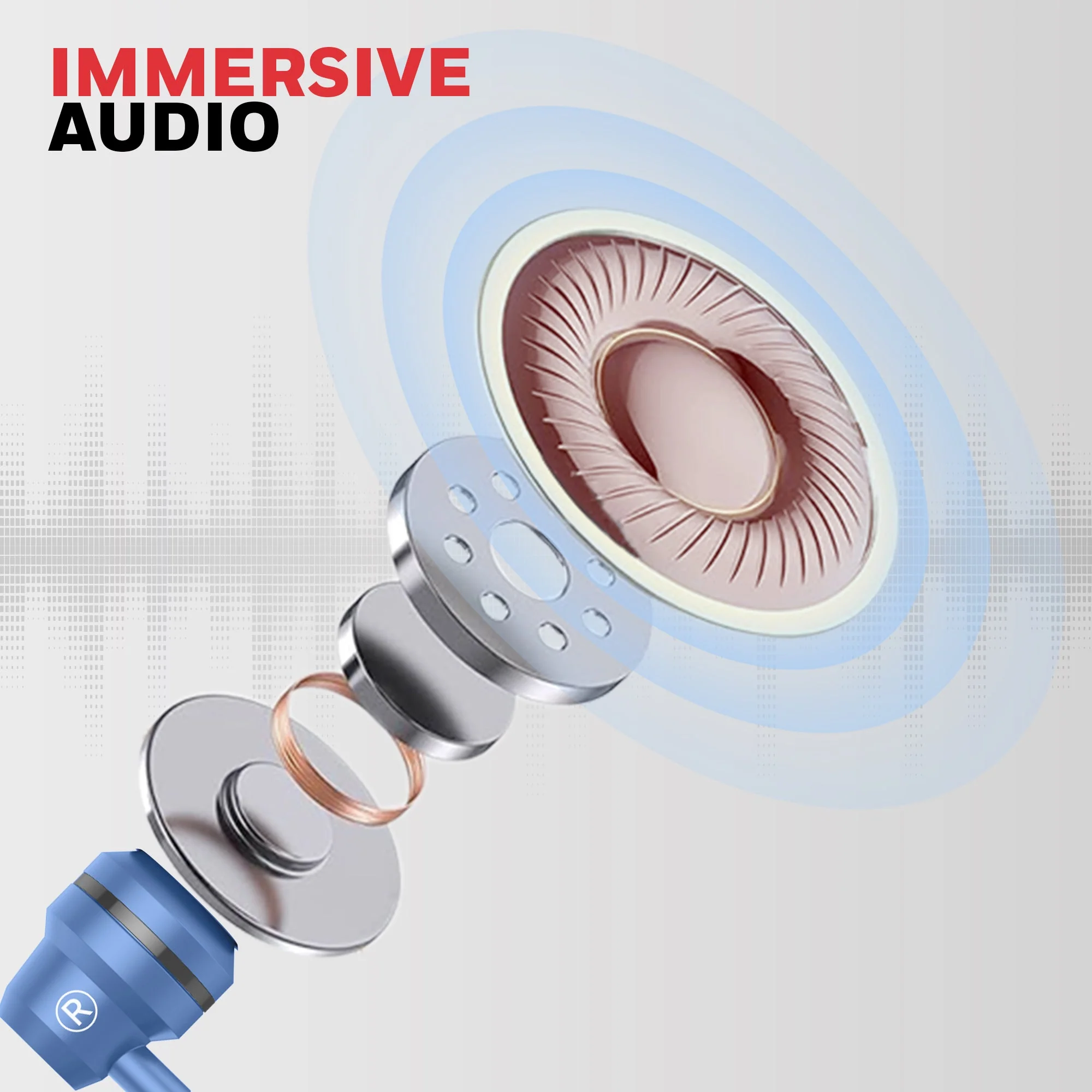 Moxie V50 Wired Earphones-Blue - Image 4