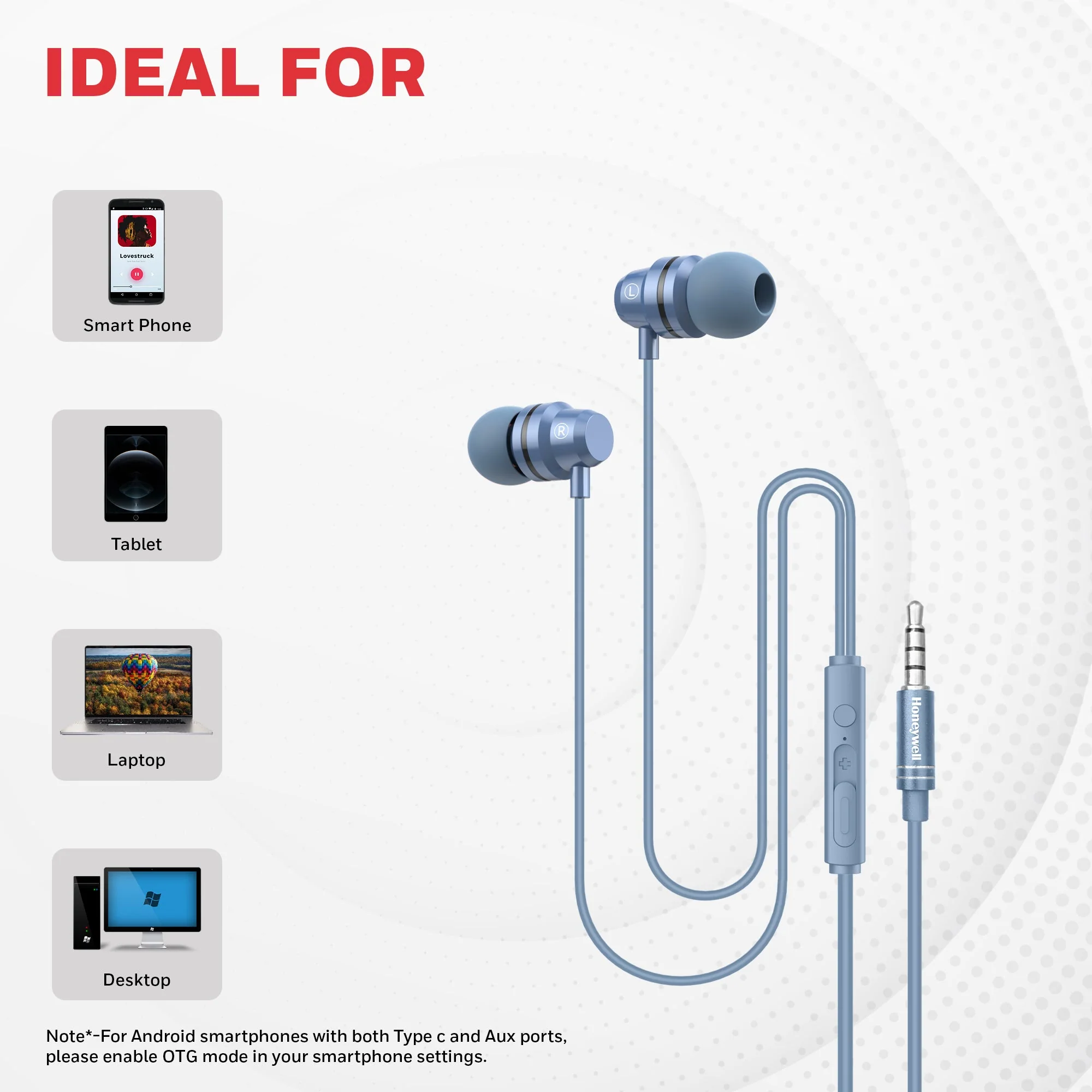 Moxie V50 Wired Earphones-Blue - Image 6