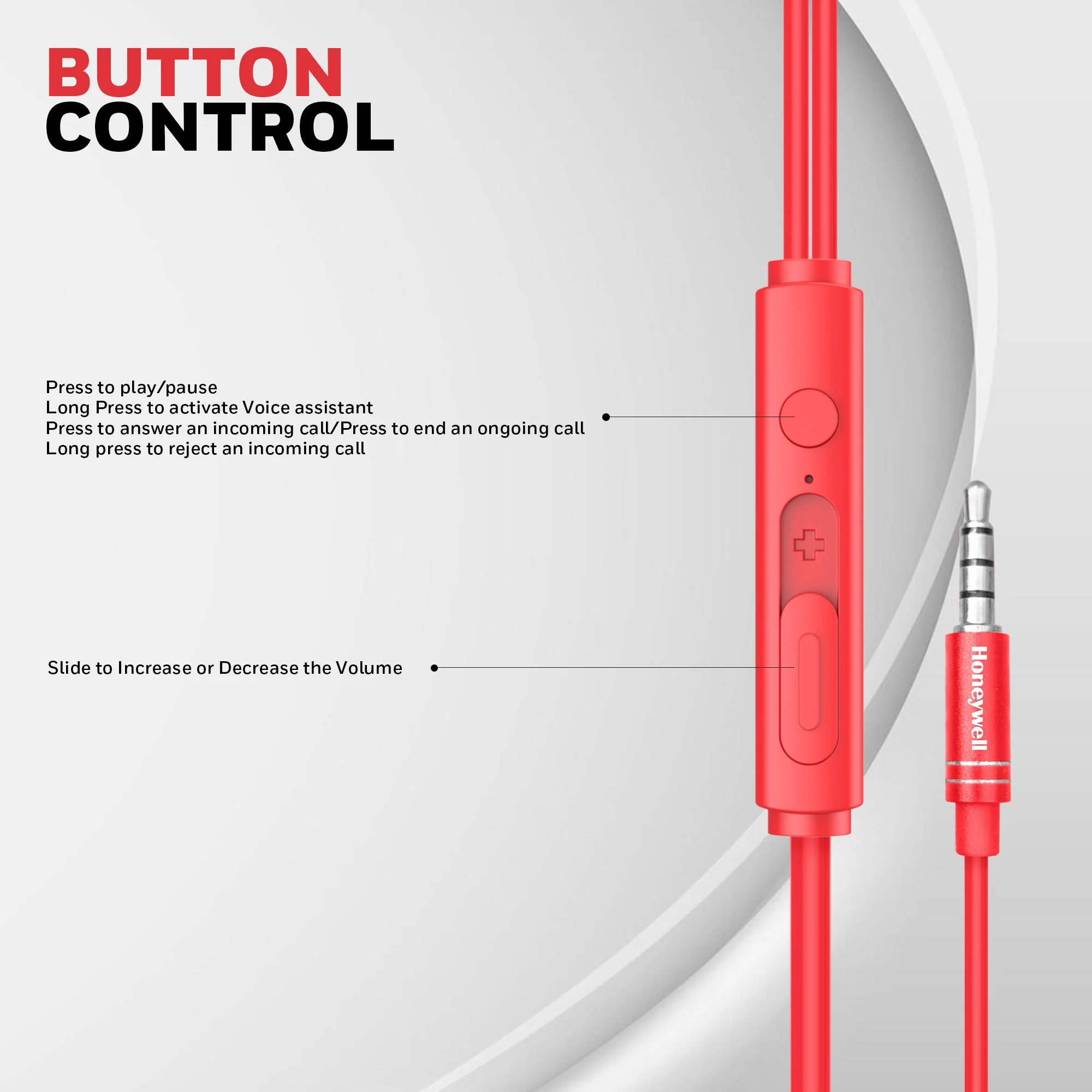 Moxie V50 Wired Earphones-Red - Image 2