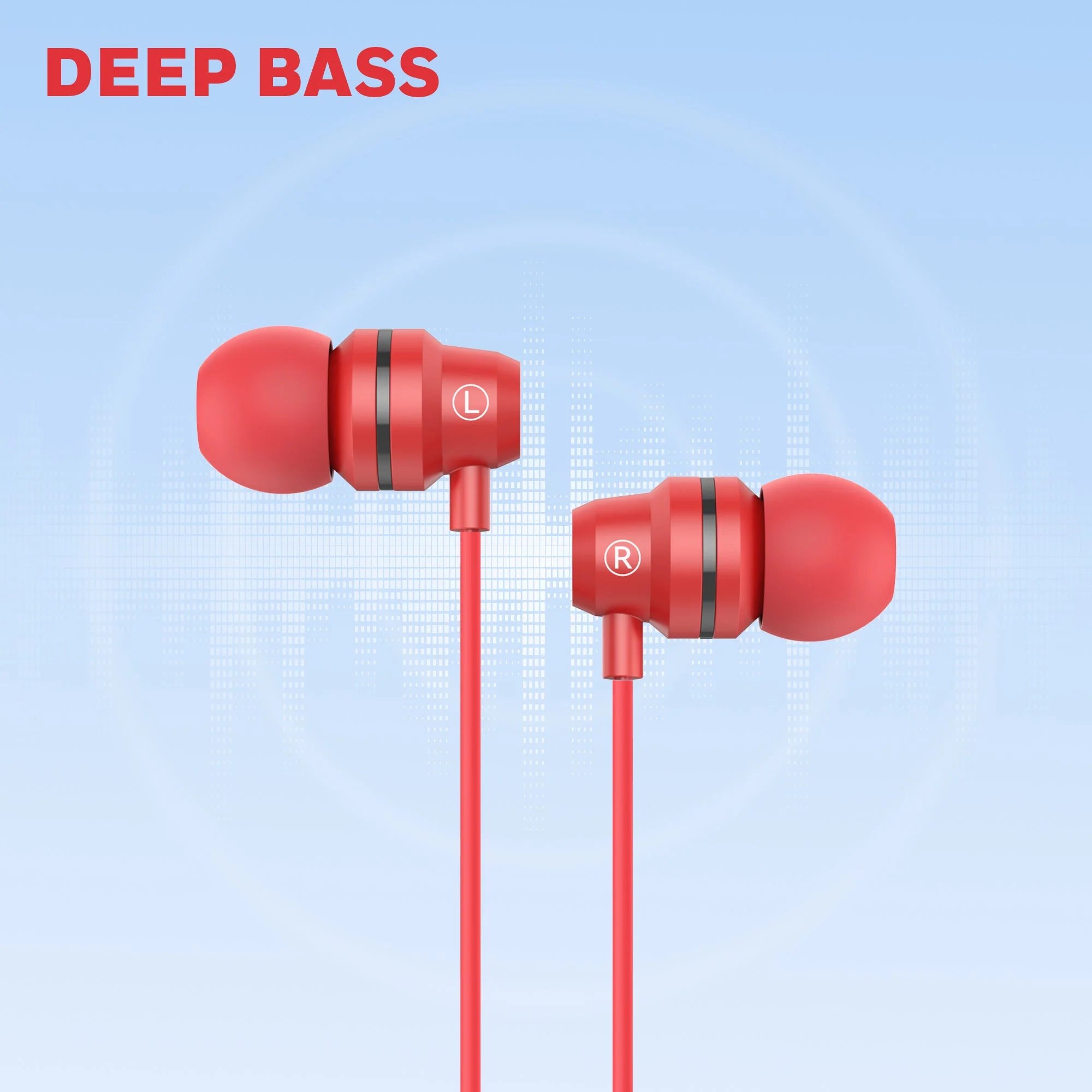 Moxie V50 Wired Earphones-Red - Image 4