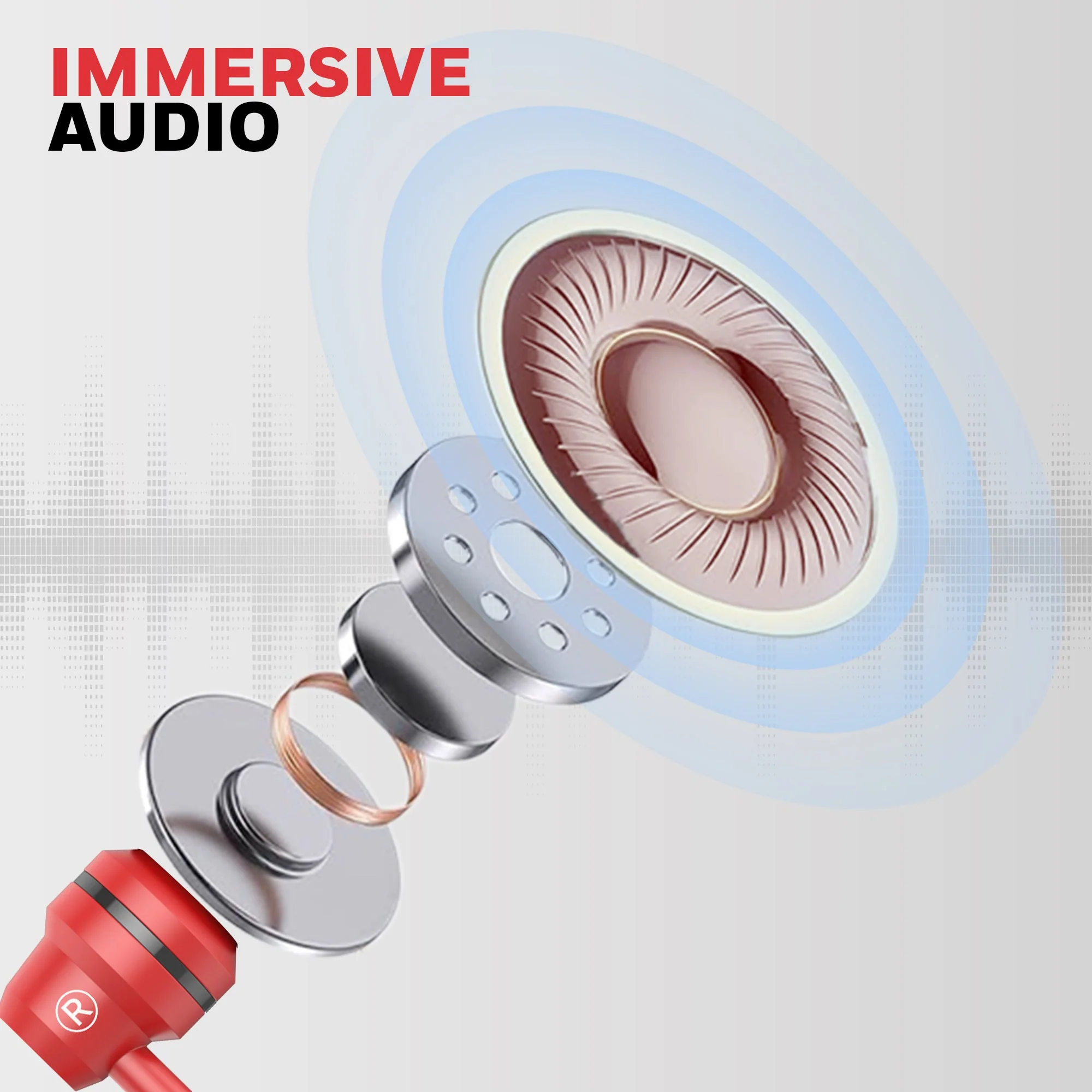 Moxie V50 Wired Earphones-Red - Image 5