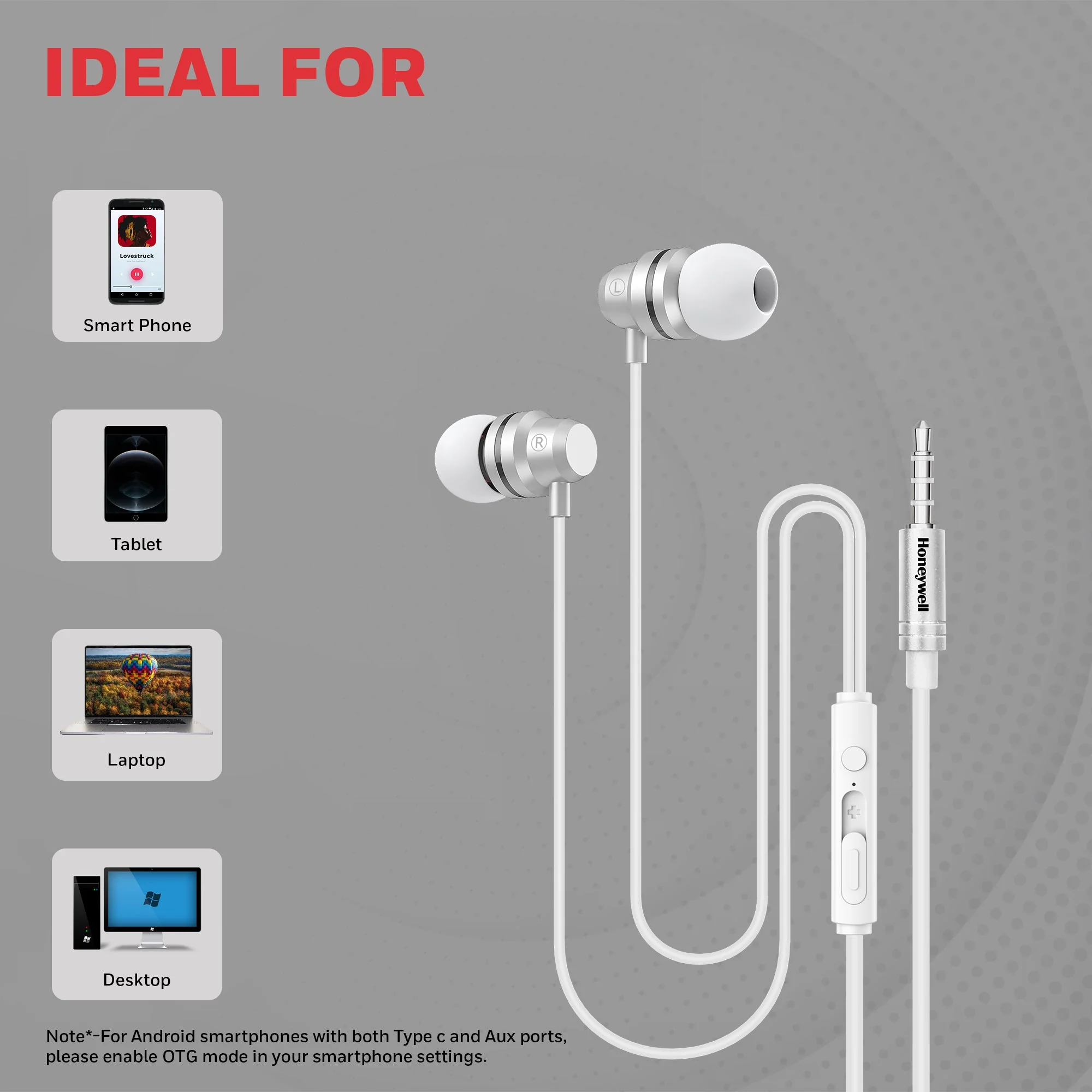 Moxie V50 Wired Earphones-White - Image 4
