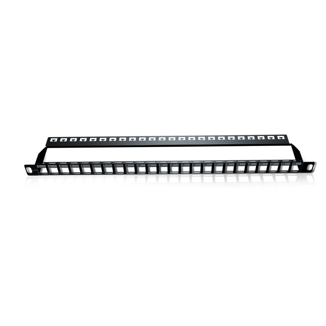 Slim Patch Panel, 0.5U, UTP Keystone, Unloaded, 24 Port - Image 3