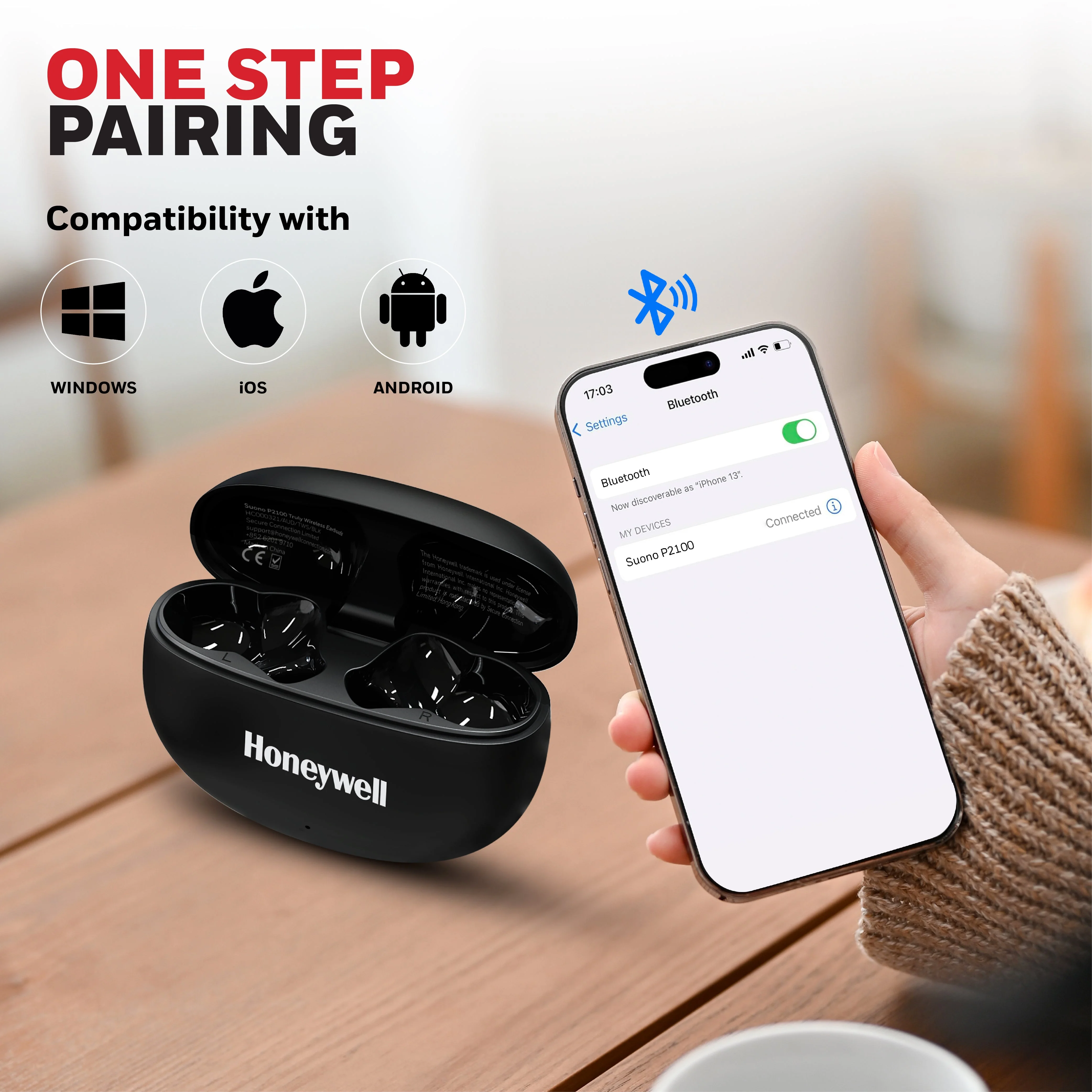 Suono P2100 Truly Wireless Earbuds-Black - Image 9