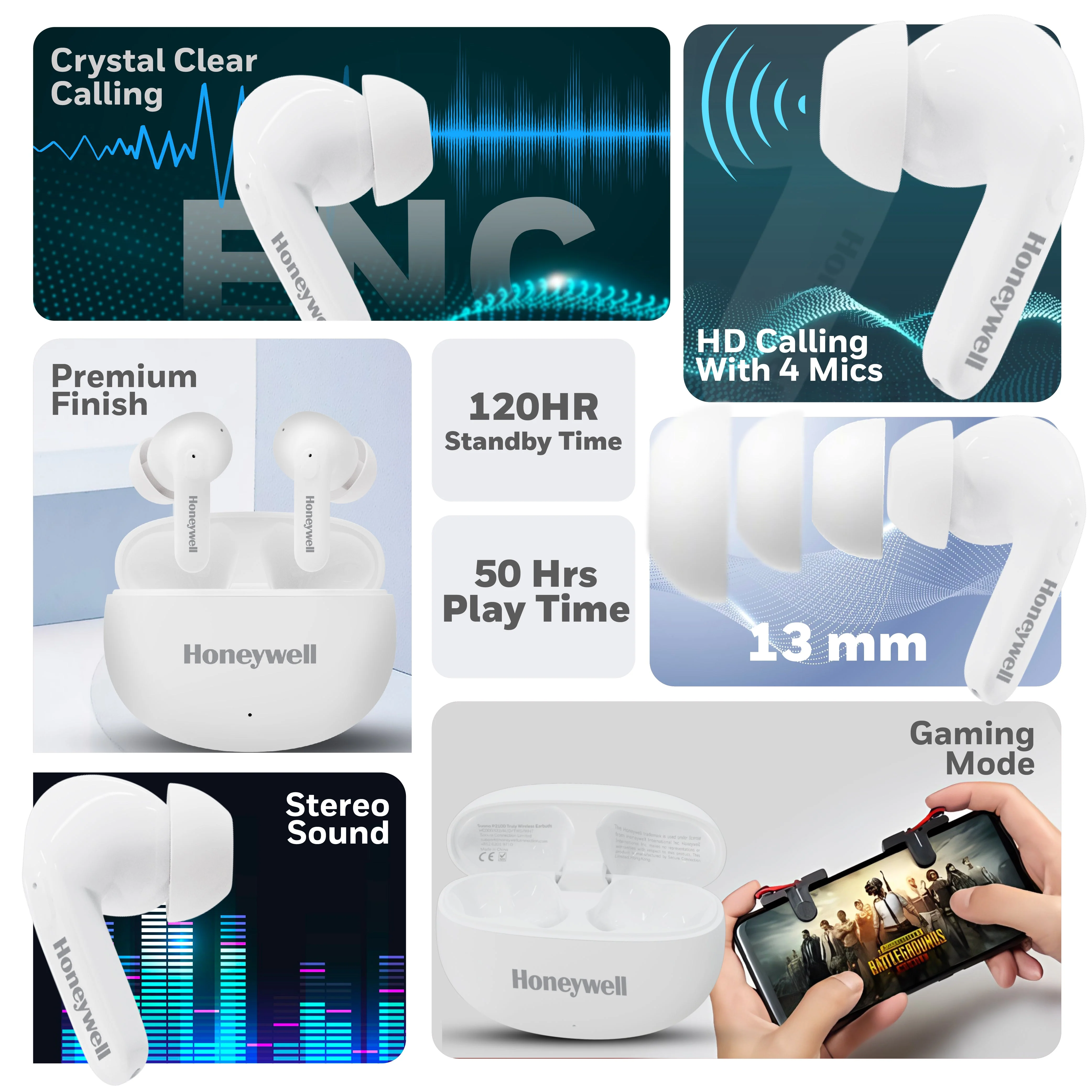Suono P2100 Truly Wireless Earbuds-White - Image 3