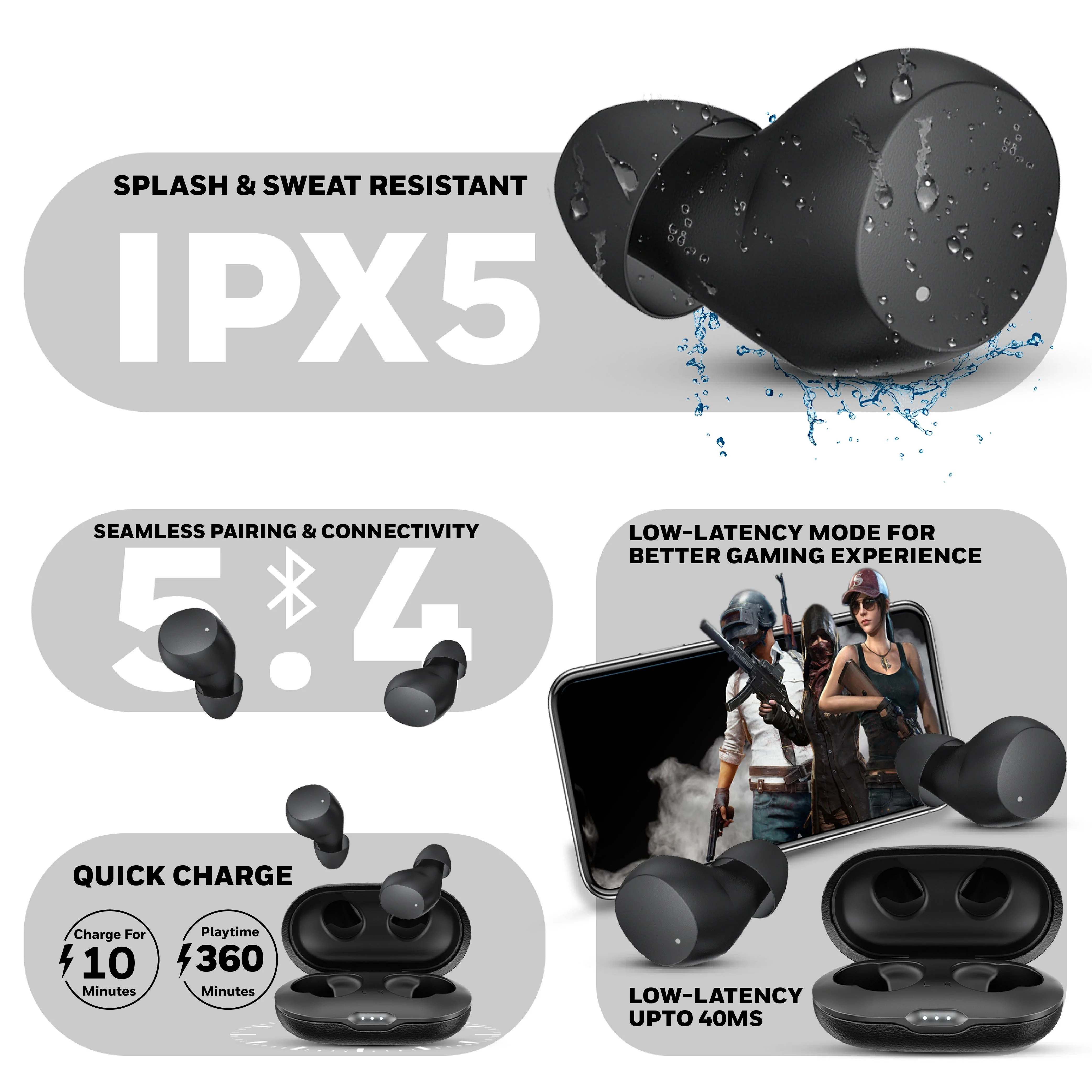 Suono P2200 Truly Wireless Earbuds-Black - Image 10