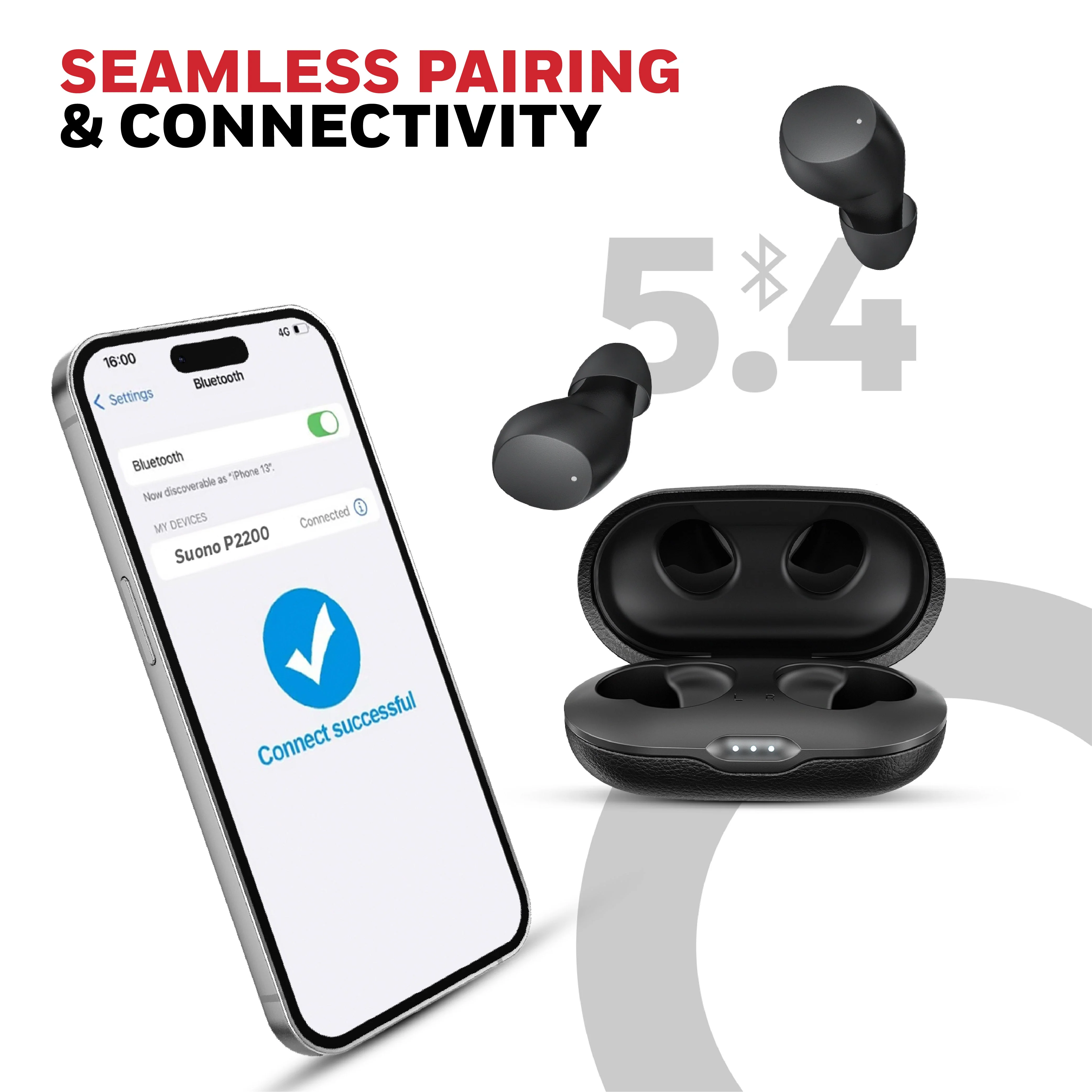 Suono P2200 Truly Wireless Earbuds-Black - Image 8