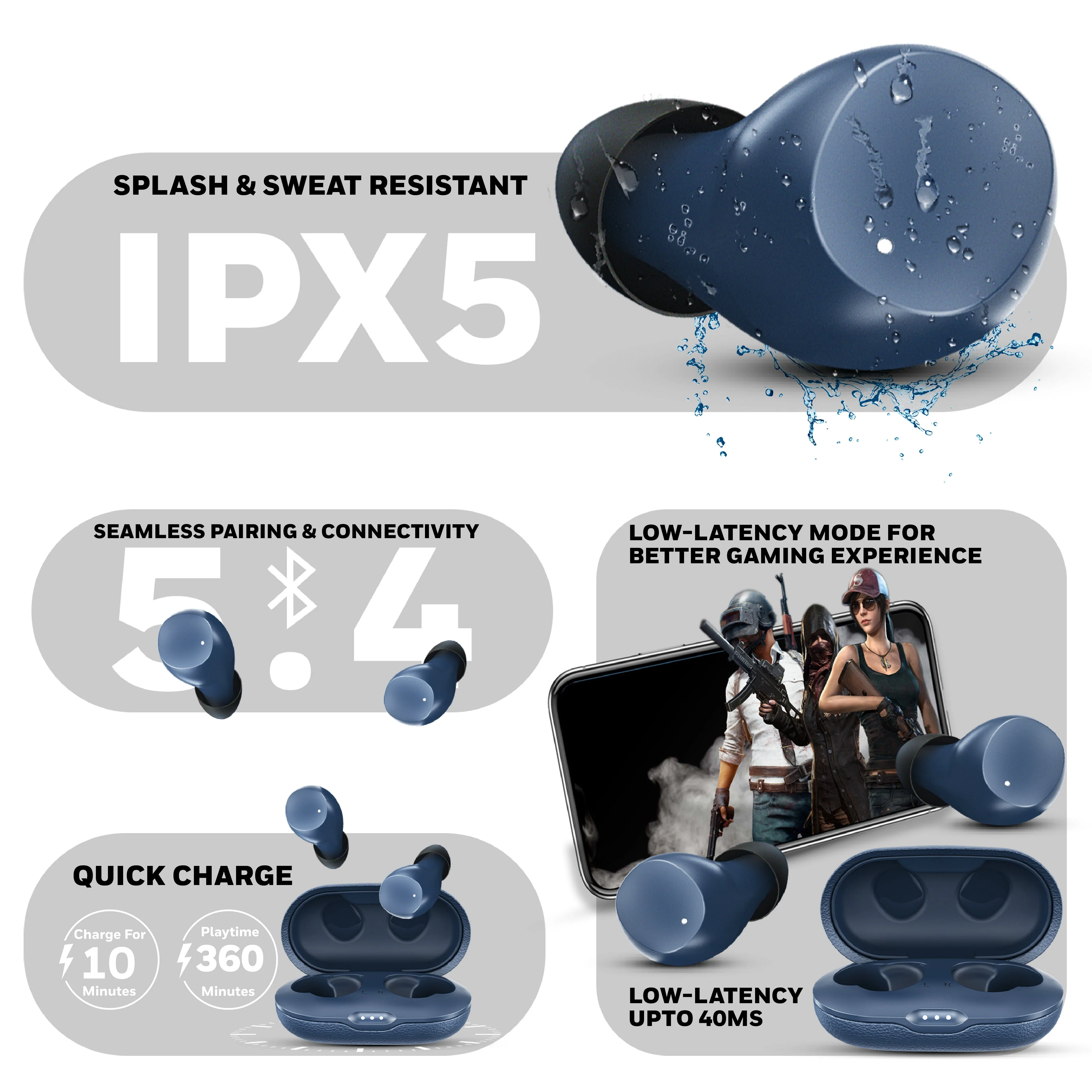 Suono P2200 Truly Wireless Earbuds-Blue - Image 10