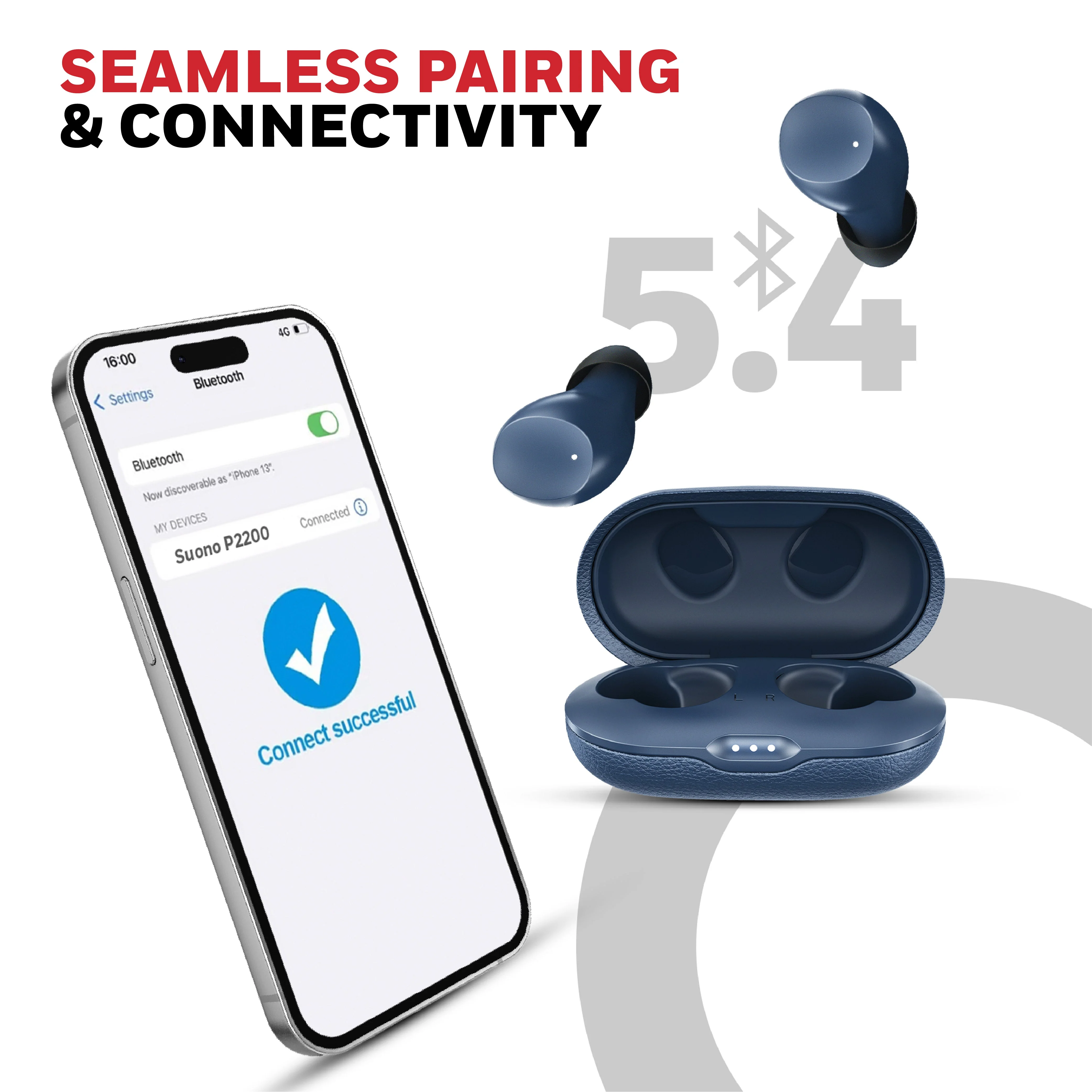Suono P2200 Truly Wireless Earbuds-Blue - Image 8