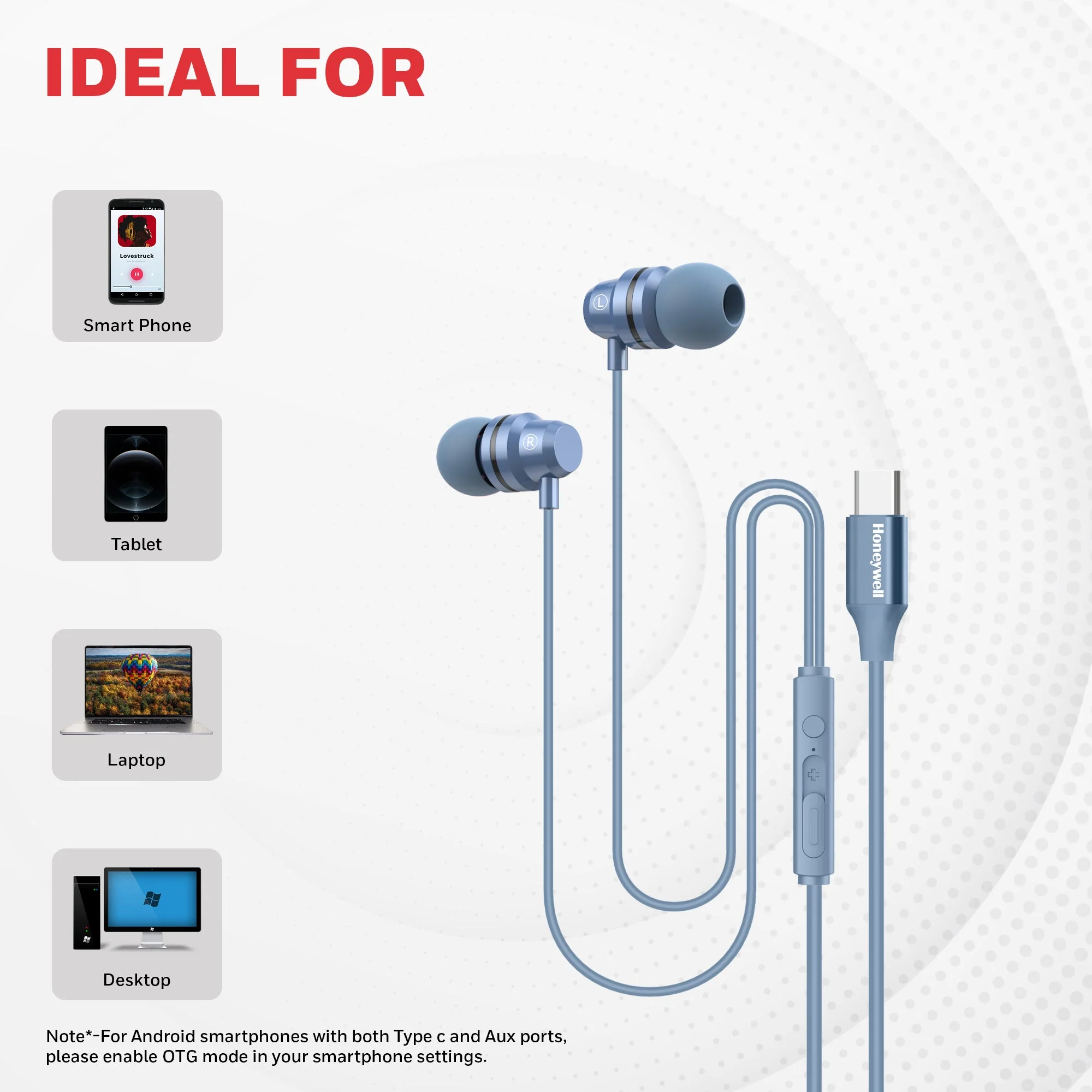 Suono P60 Wired Earphones-Blue - Image 6