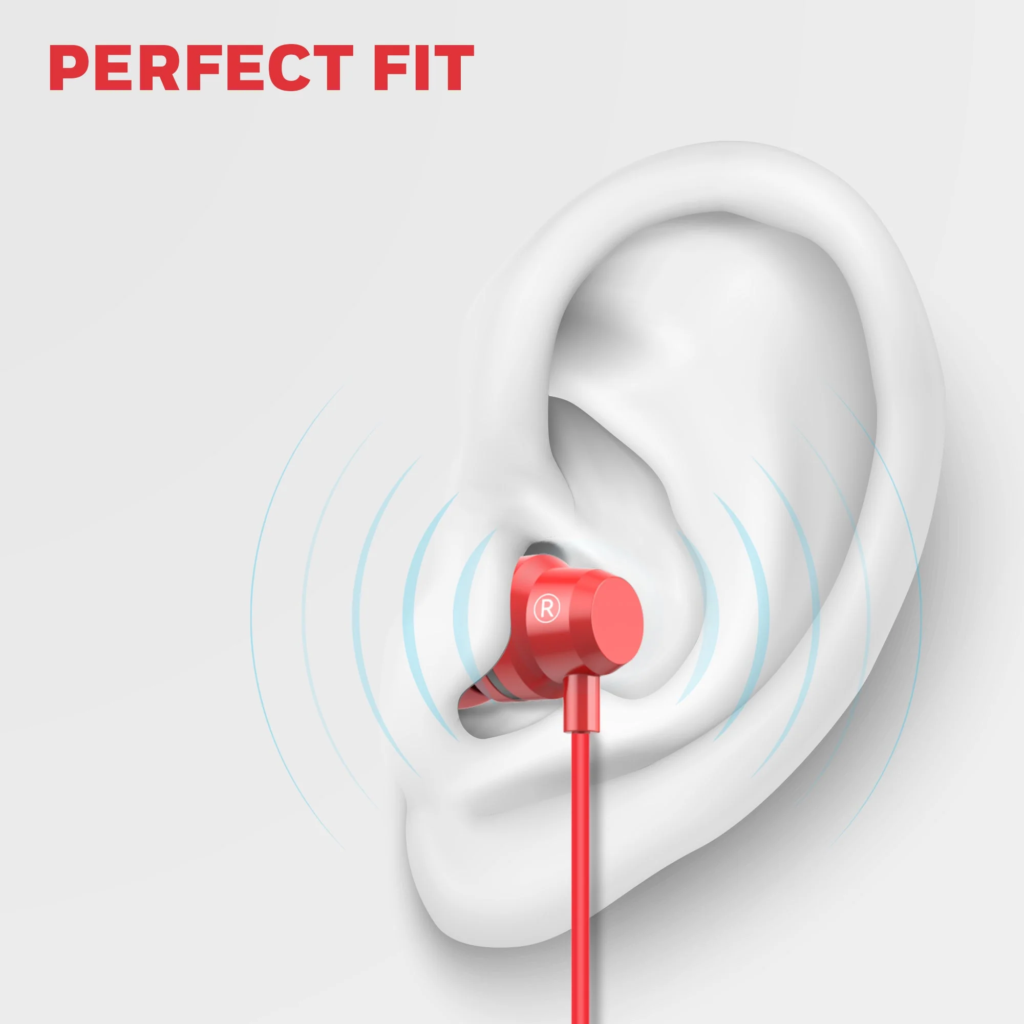 Suono P60 Wired Earphones-Red - Image 4