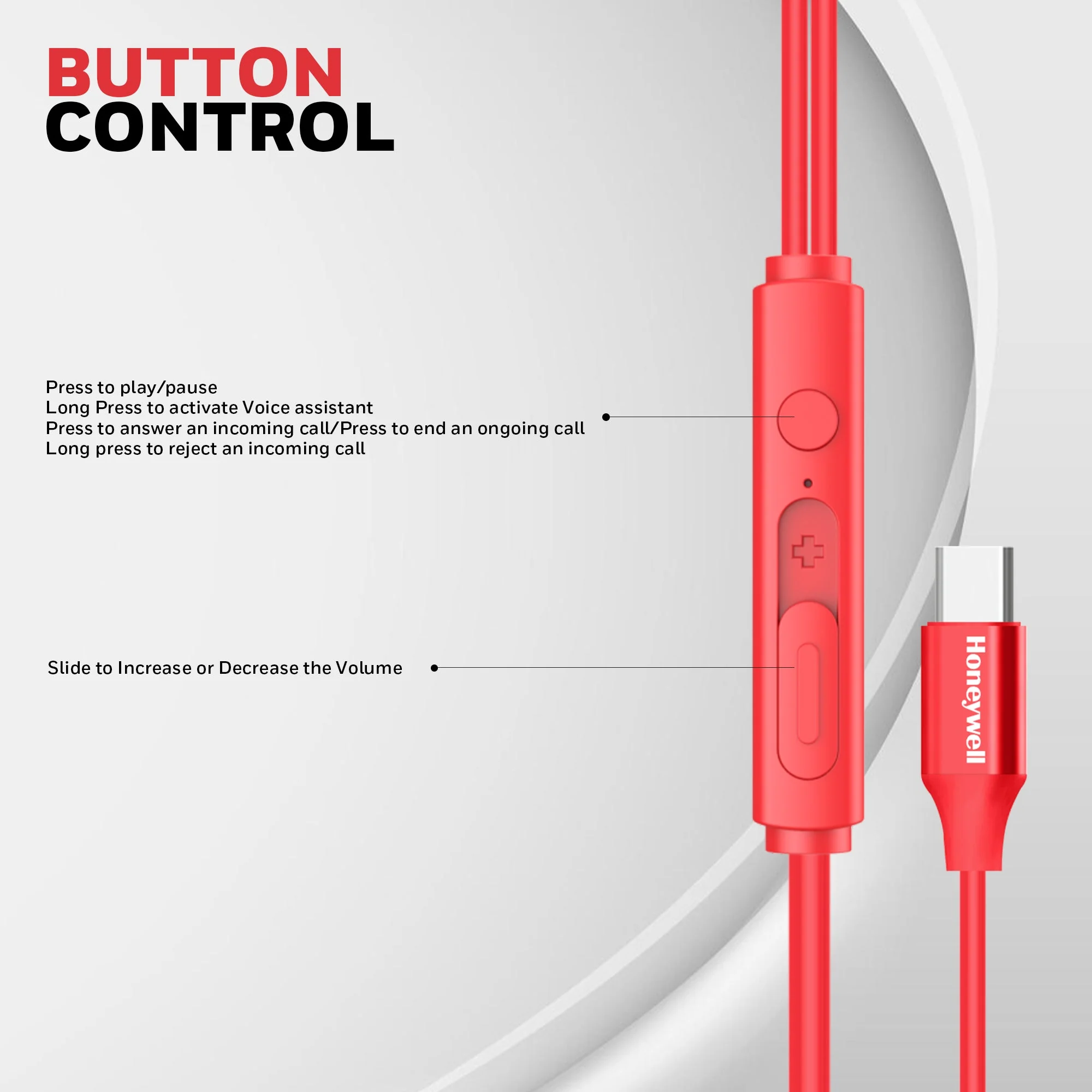 Suono P60 Wired Earphones-Red - Image 5