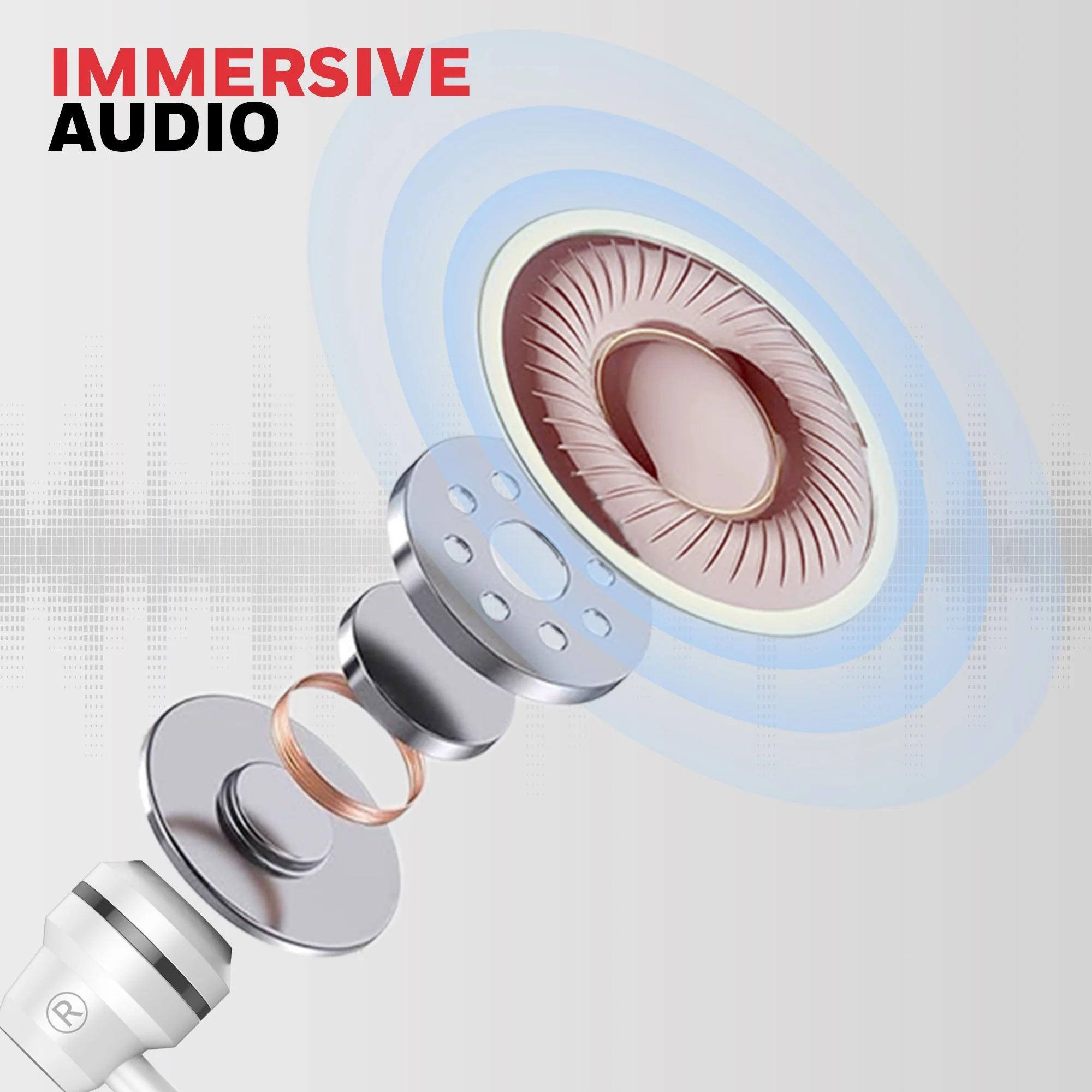 Suono P60 Wired Earphones-White - Image 4