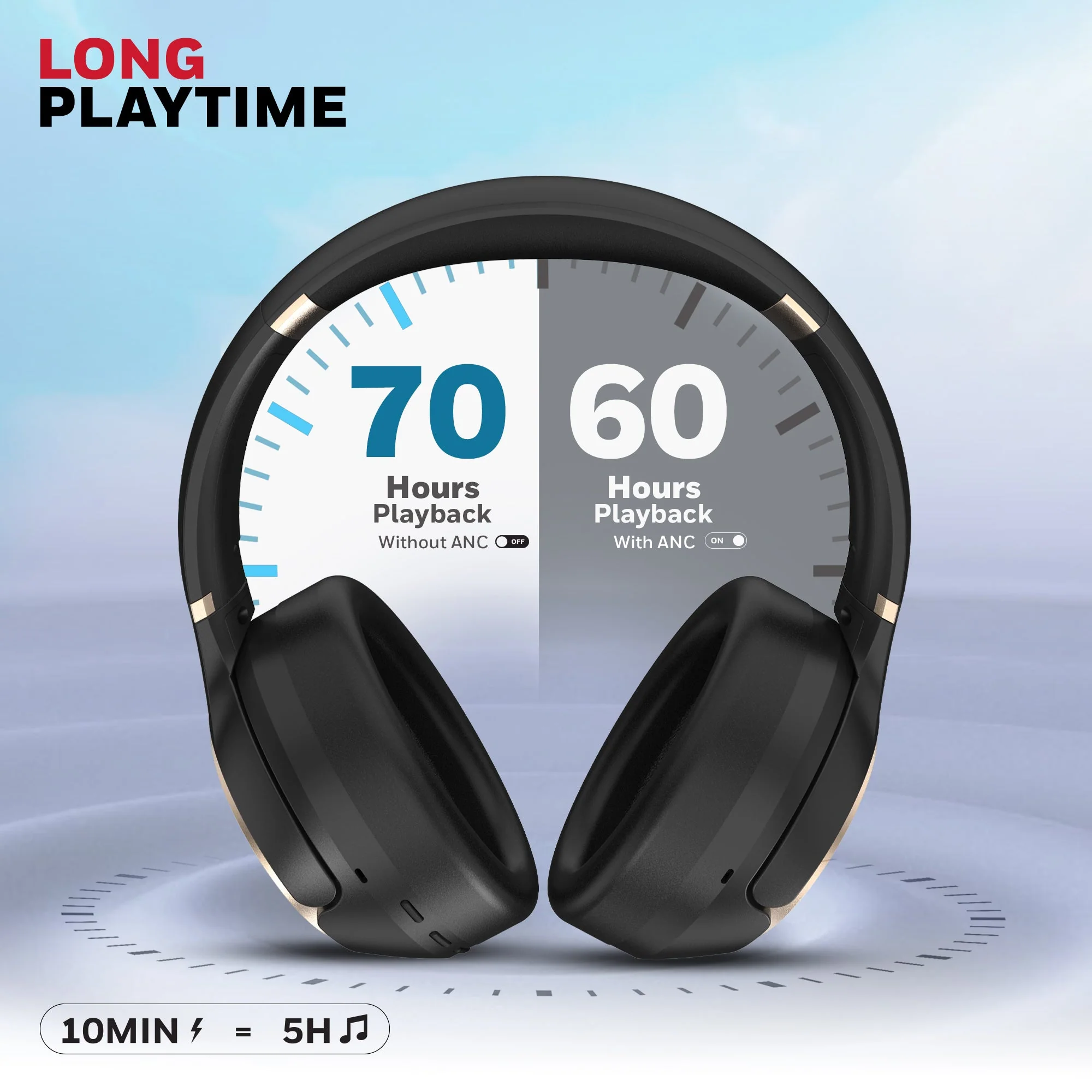 Trueno U20 Bluetooth Headphone-Black - Image 12