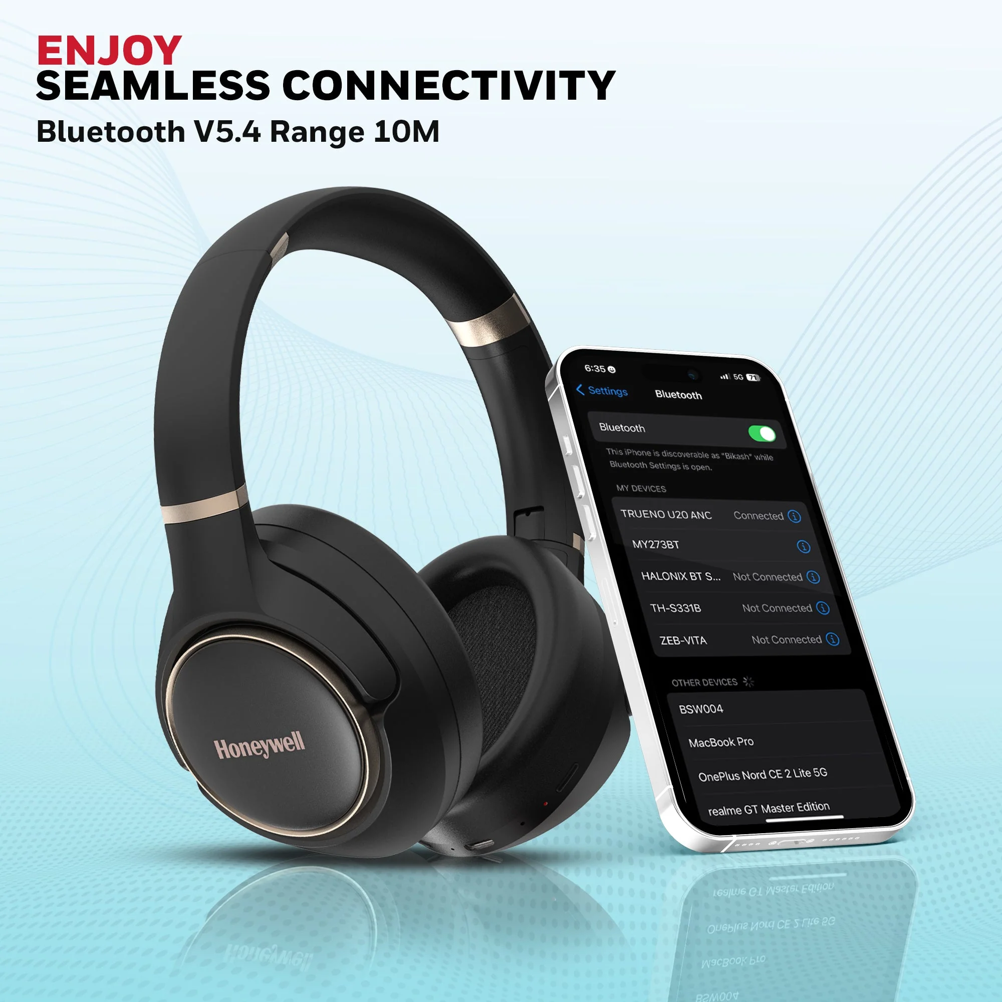 Trueno U20 Bluetooth Headphone-Black - Image 6