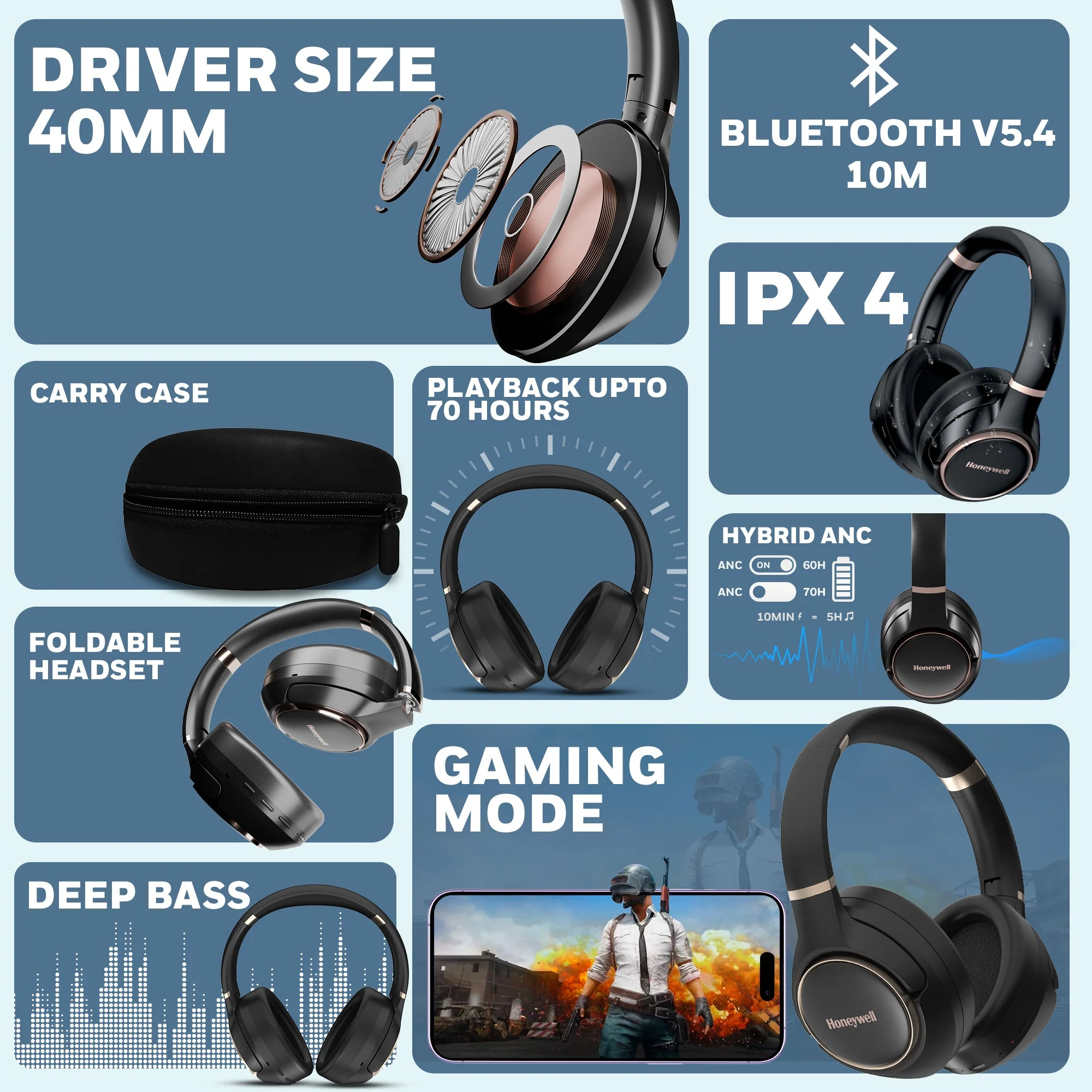 Trueno U20 Bluetooth Headphone-Black - Image 7