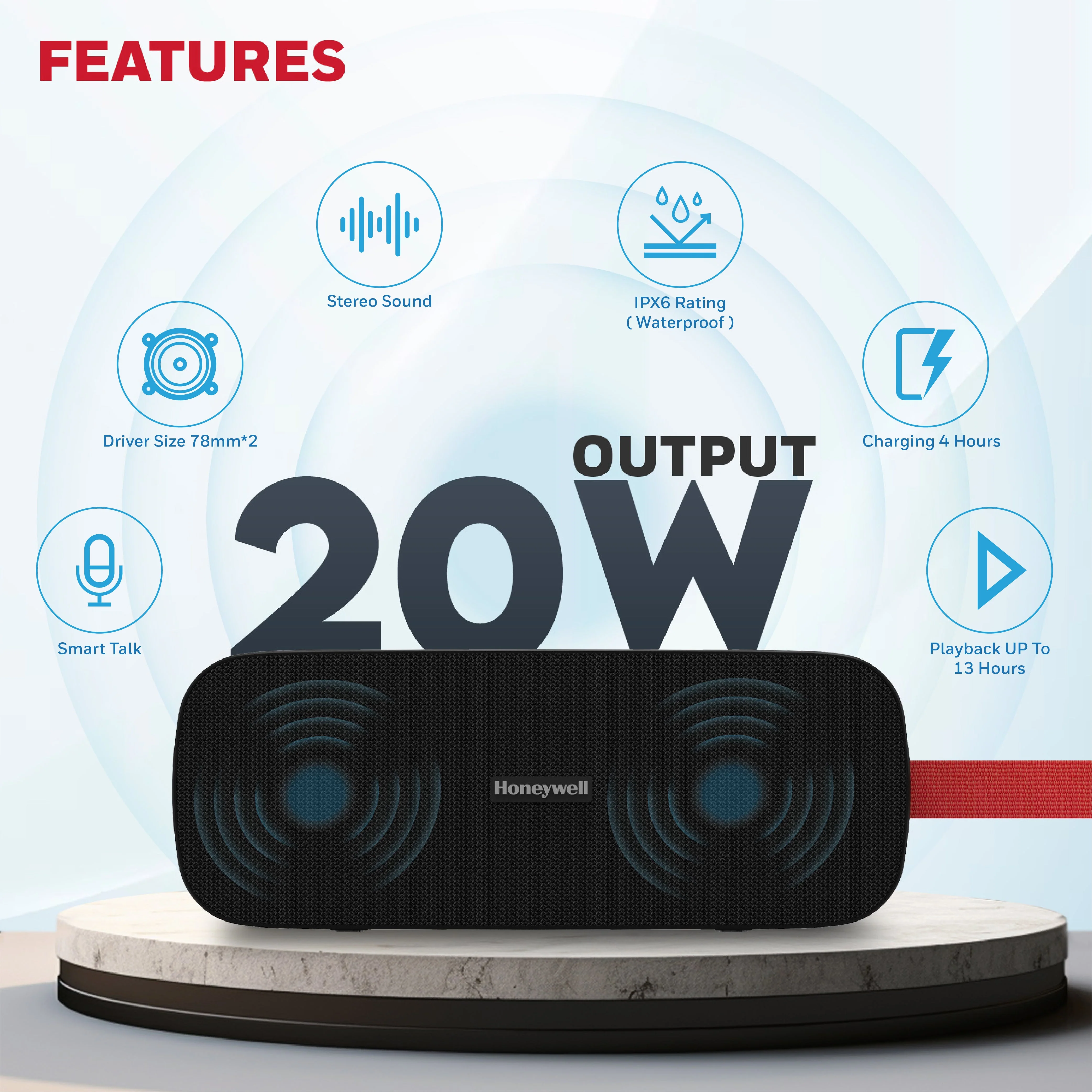 Trueno U300 Bluetooth Speaker - Black - Image 9