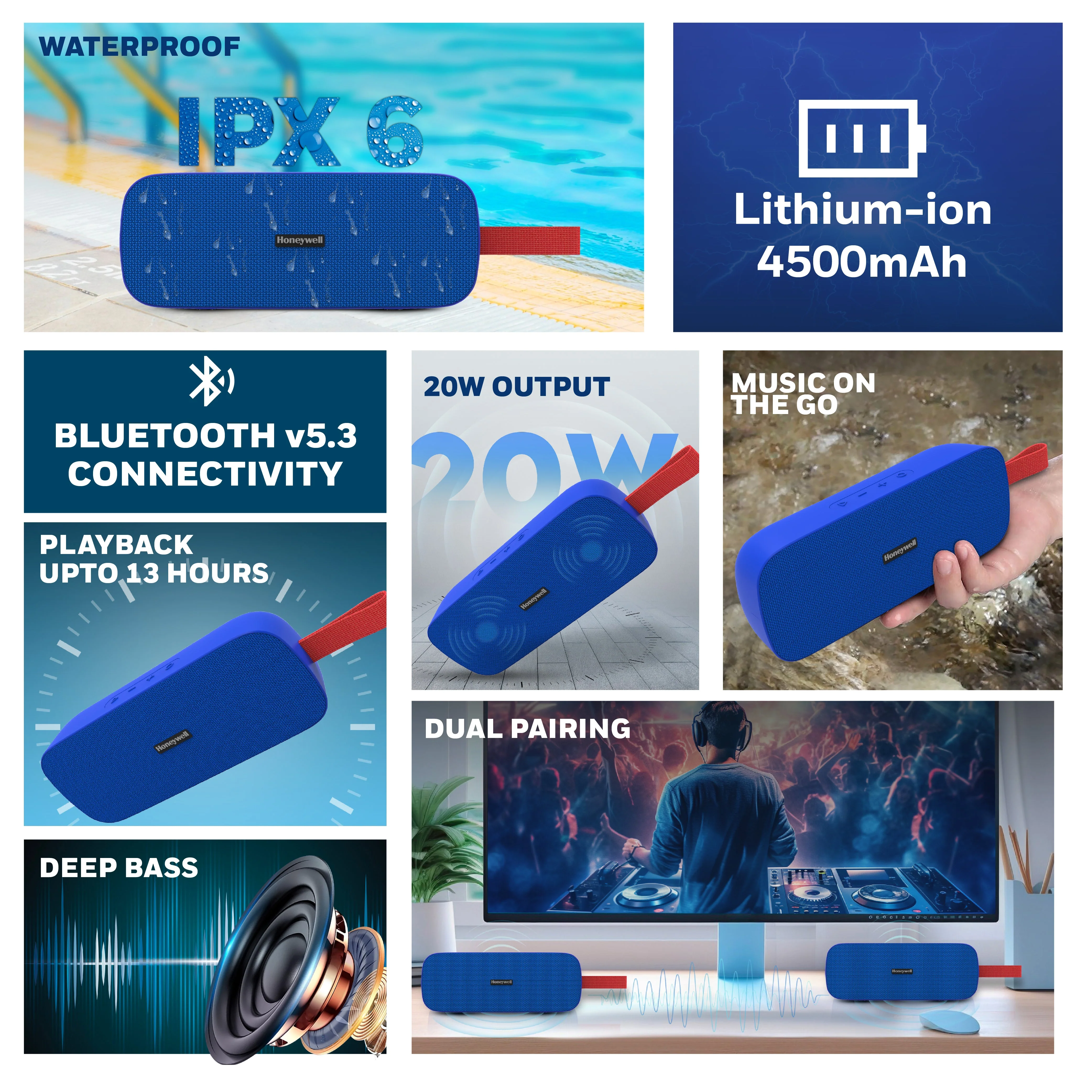 Trueno U300 Bluetooth Speaker - Blue - Image 5