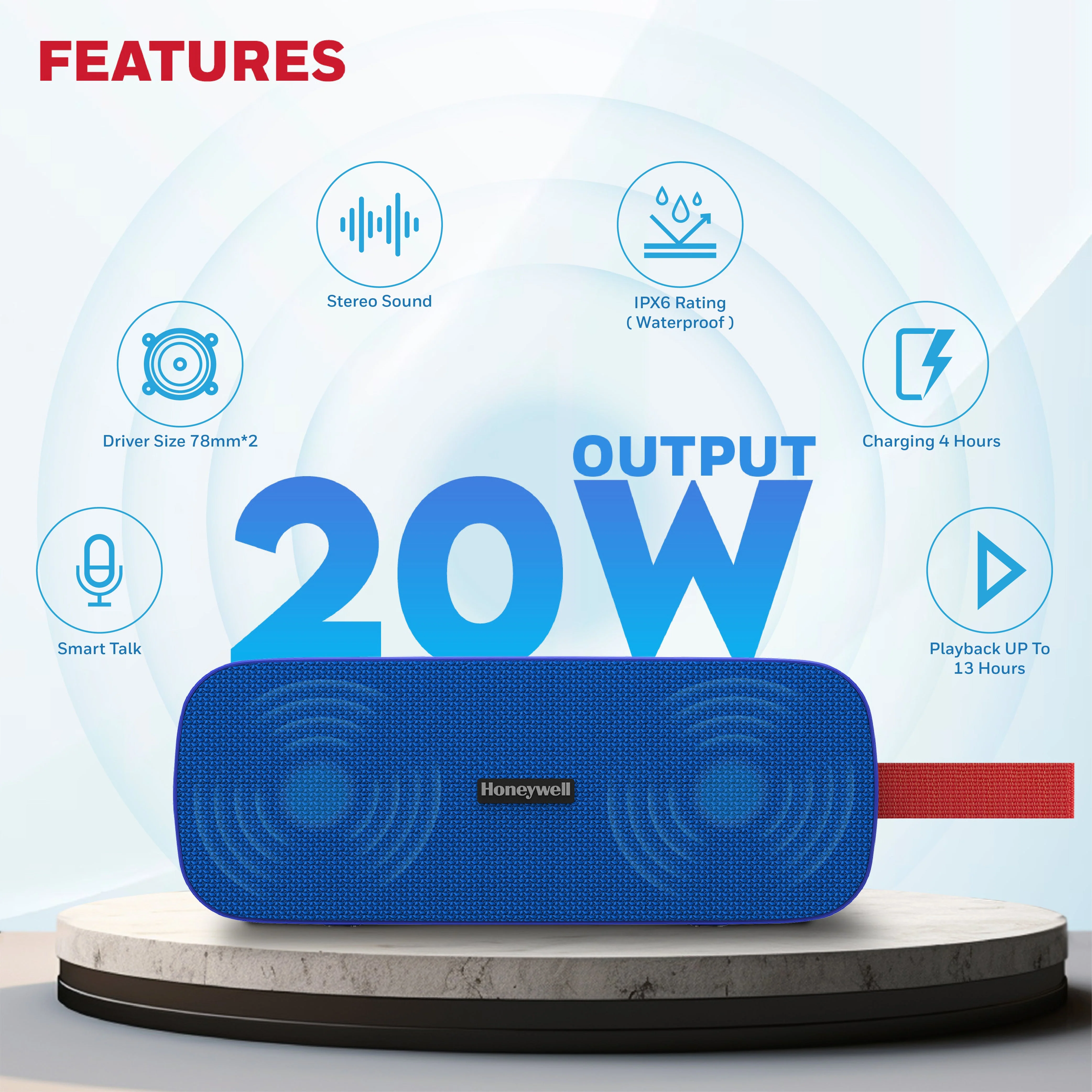 Trueno U300 Bluetooth Speaker - Blue - Image 8