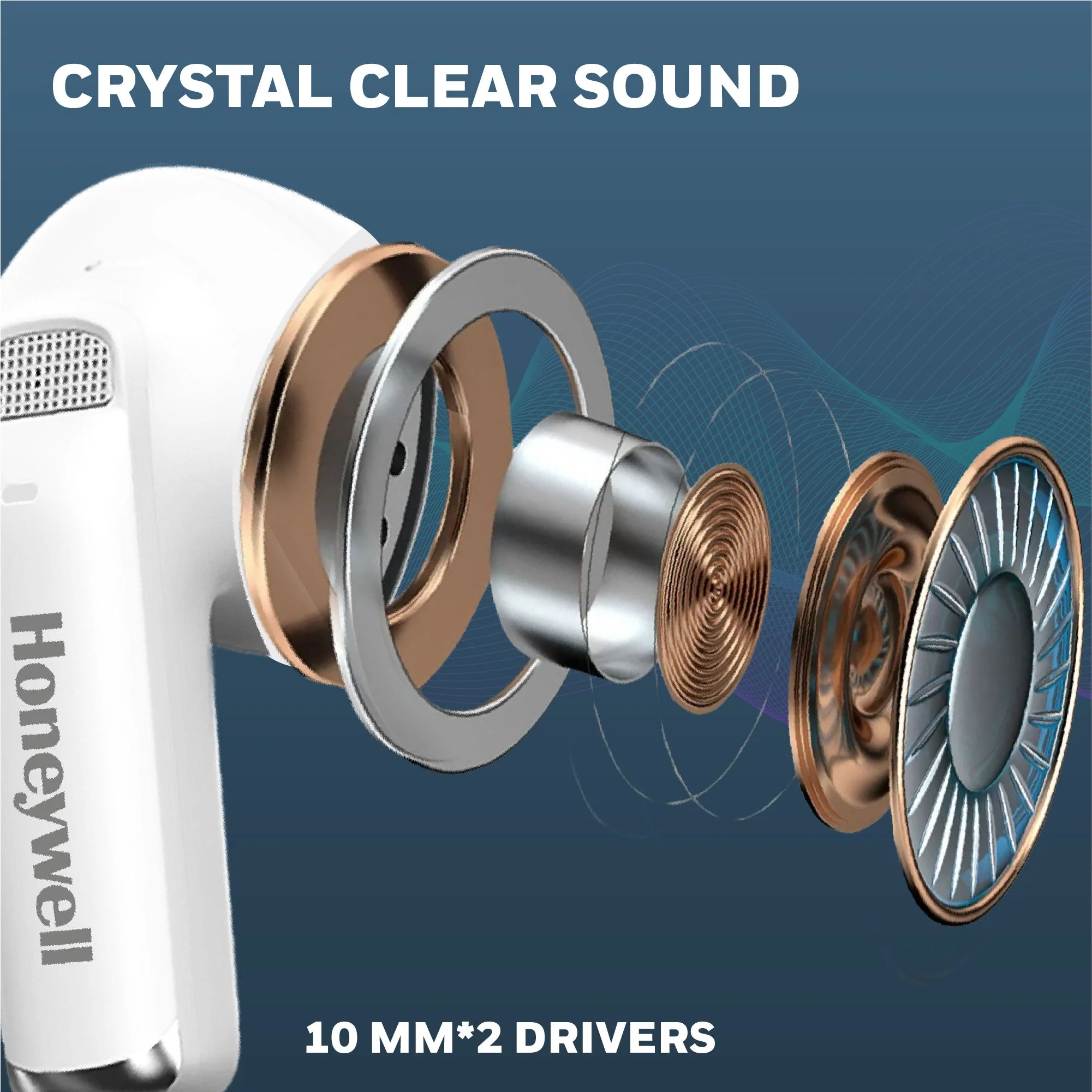 Trueno U5100 Truly Wireless ANC Earbuds-White - Image 6