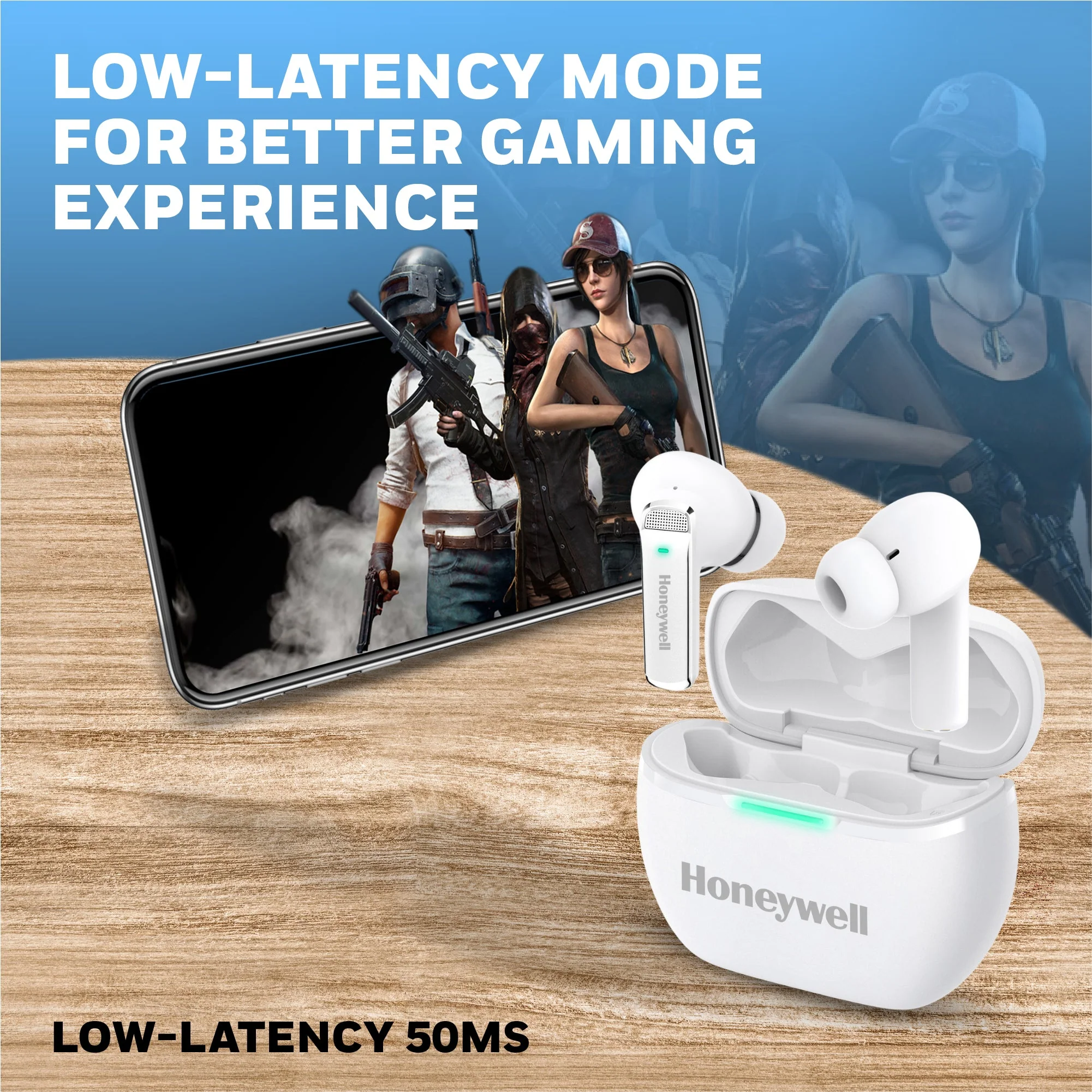 Trueno U5100 Truly Wireless ANC Earbuds-White - Image 7