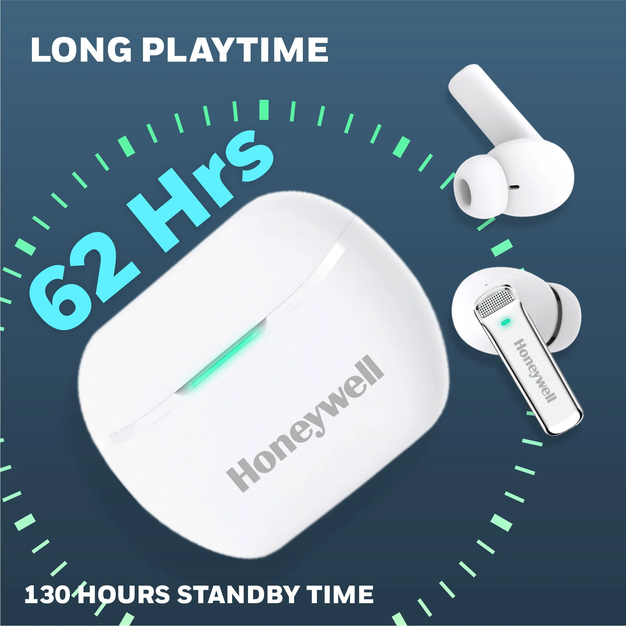 Trueno U5100 Truly Wireless ANC Earbuds-White - Image 8