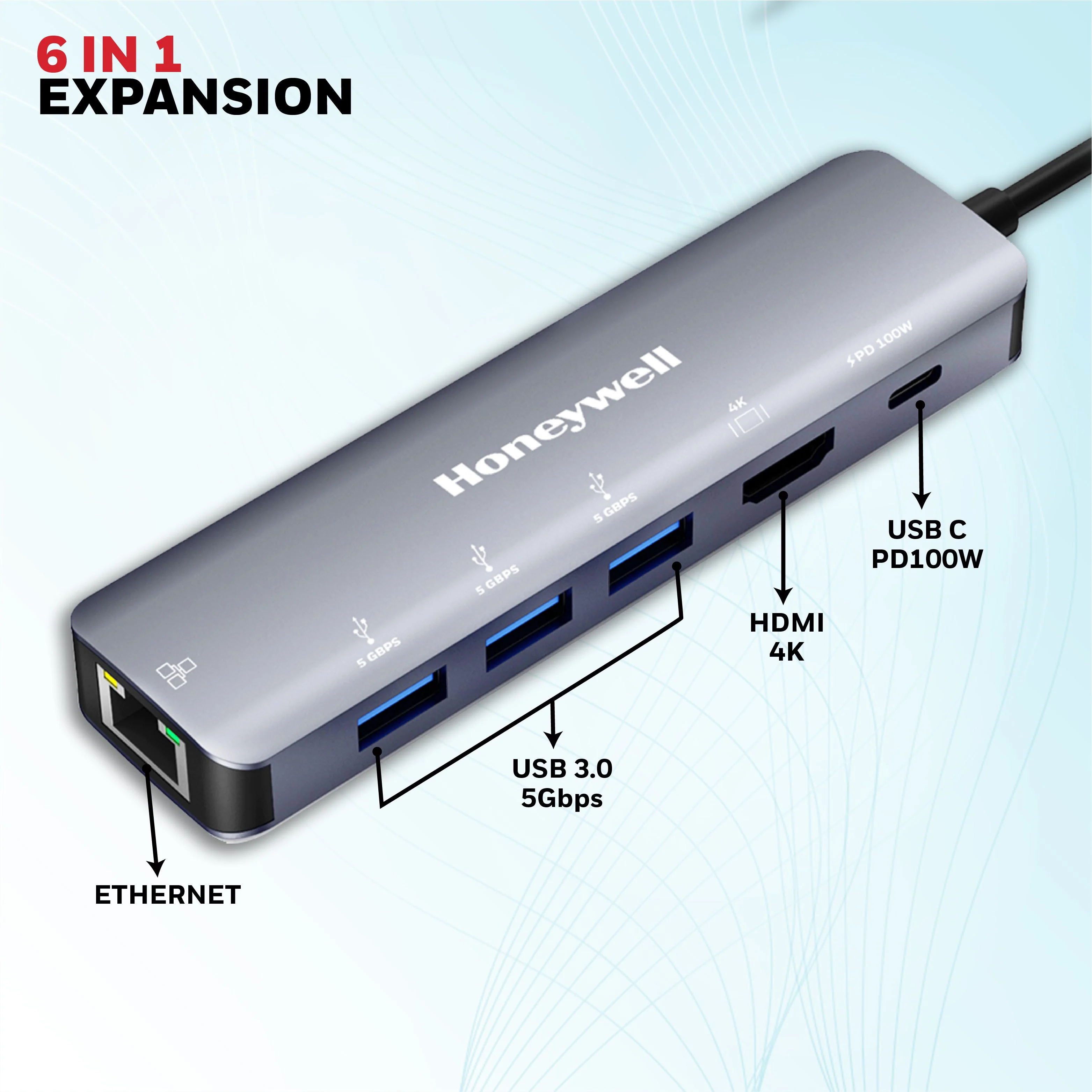 Type C Docking Station - 6 in 1 - Image 2