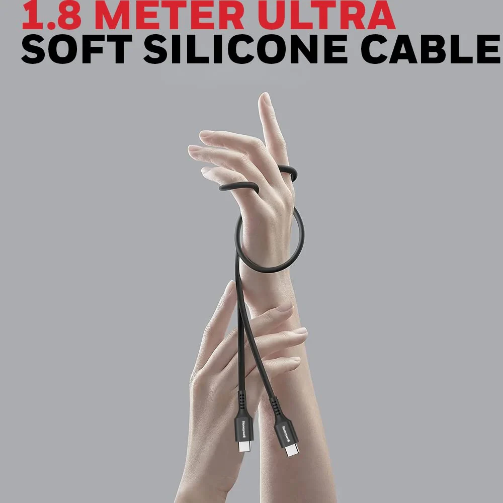 Type C to Type C cable 1.8mtr - Black - Image 3
