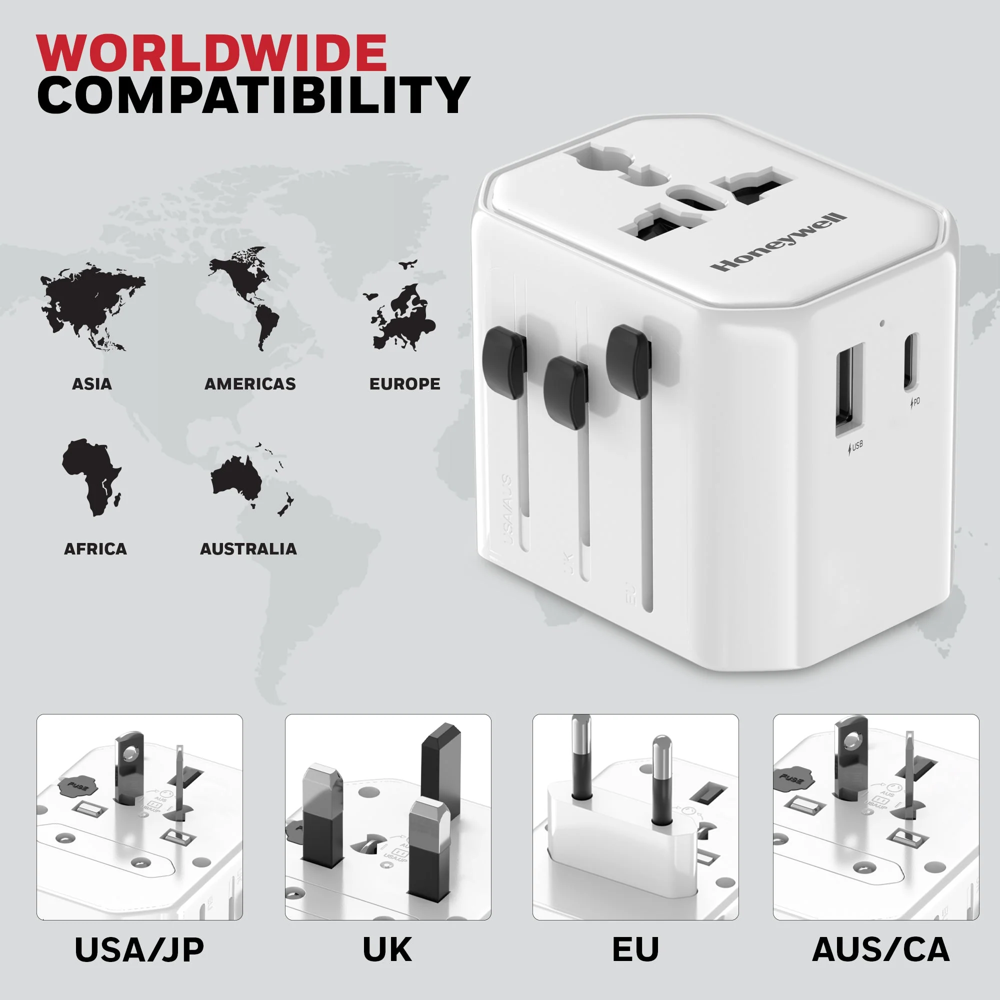 Universal World Travel Adapter - 38W(White) - Image 9